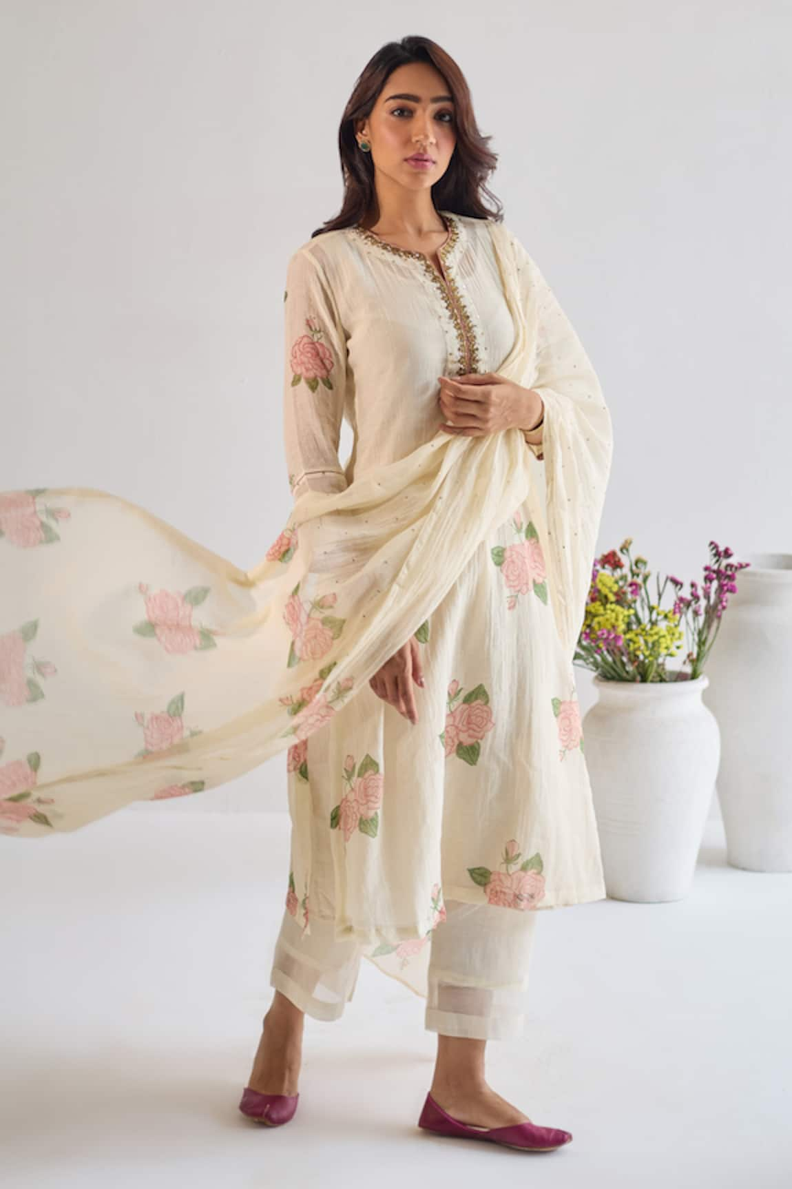 ta’assur Rosa Print Kurta Pant Set