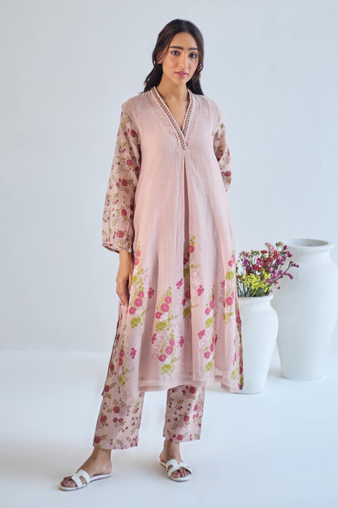 ta’assur Flora Print Kurta Pant Set