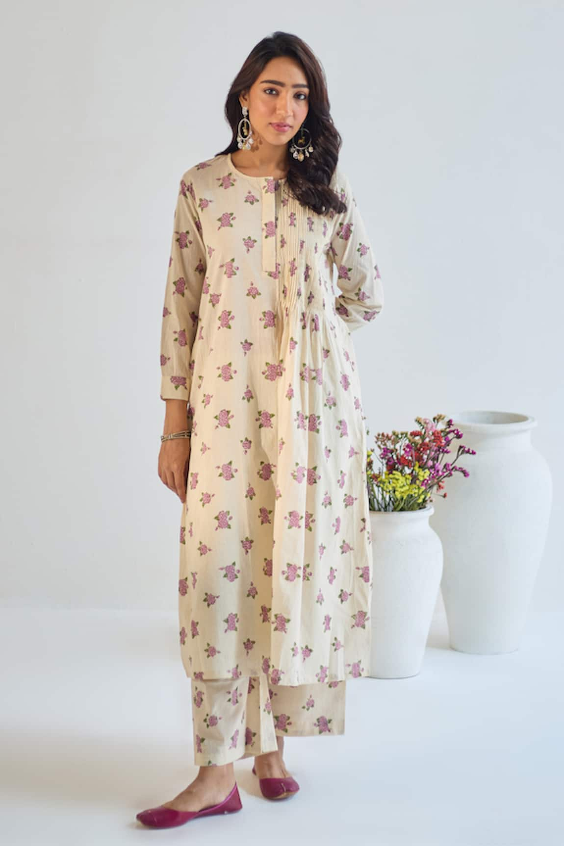 ta’assur Gullista Print Anarkali With Pant