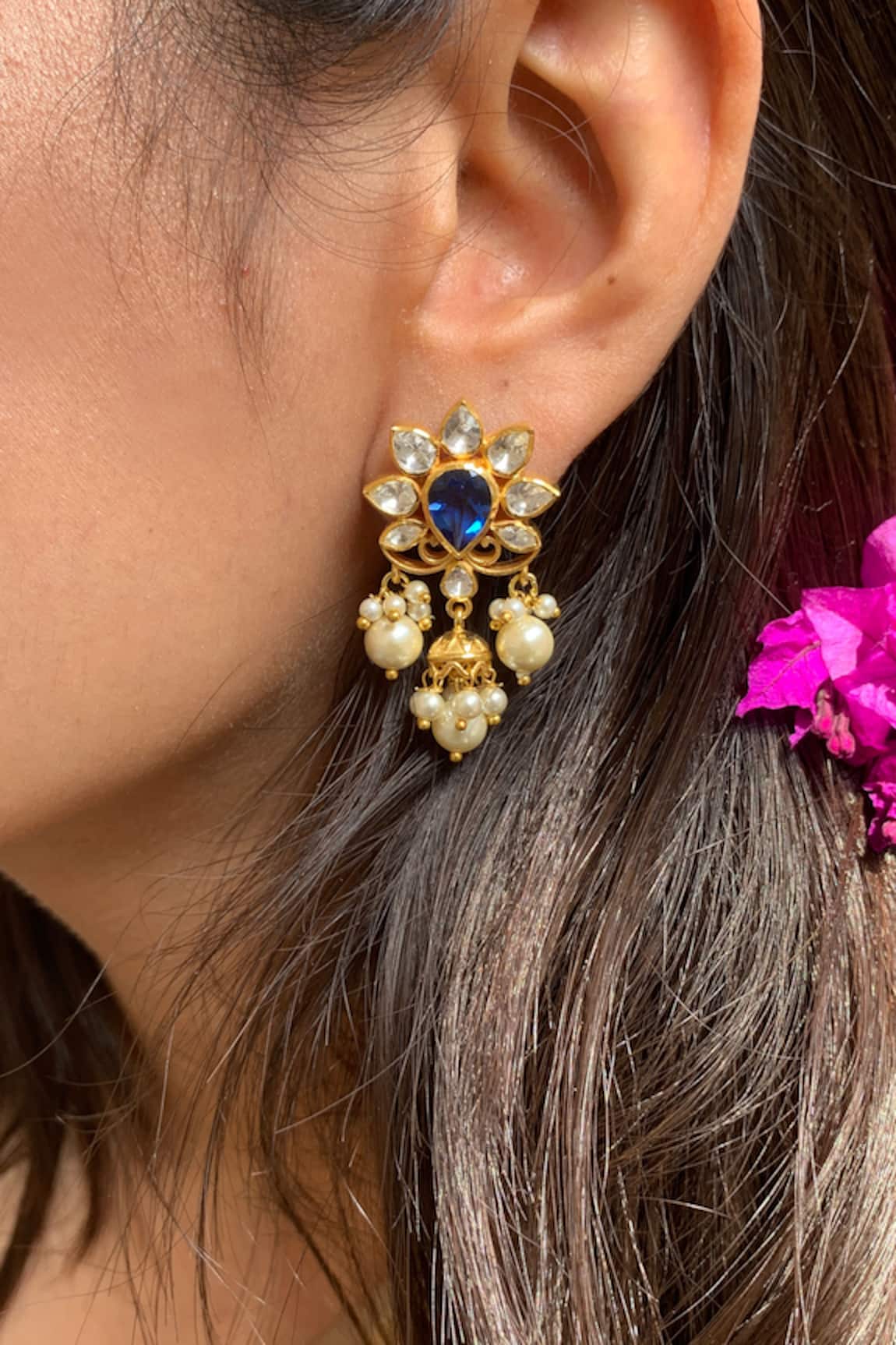 Zeeya Luxury Jewellery Iman Polki Studded Earrings