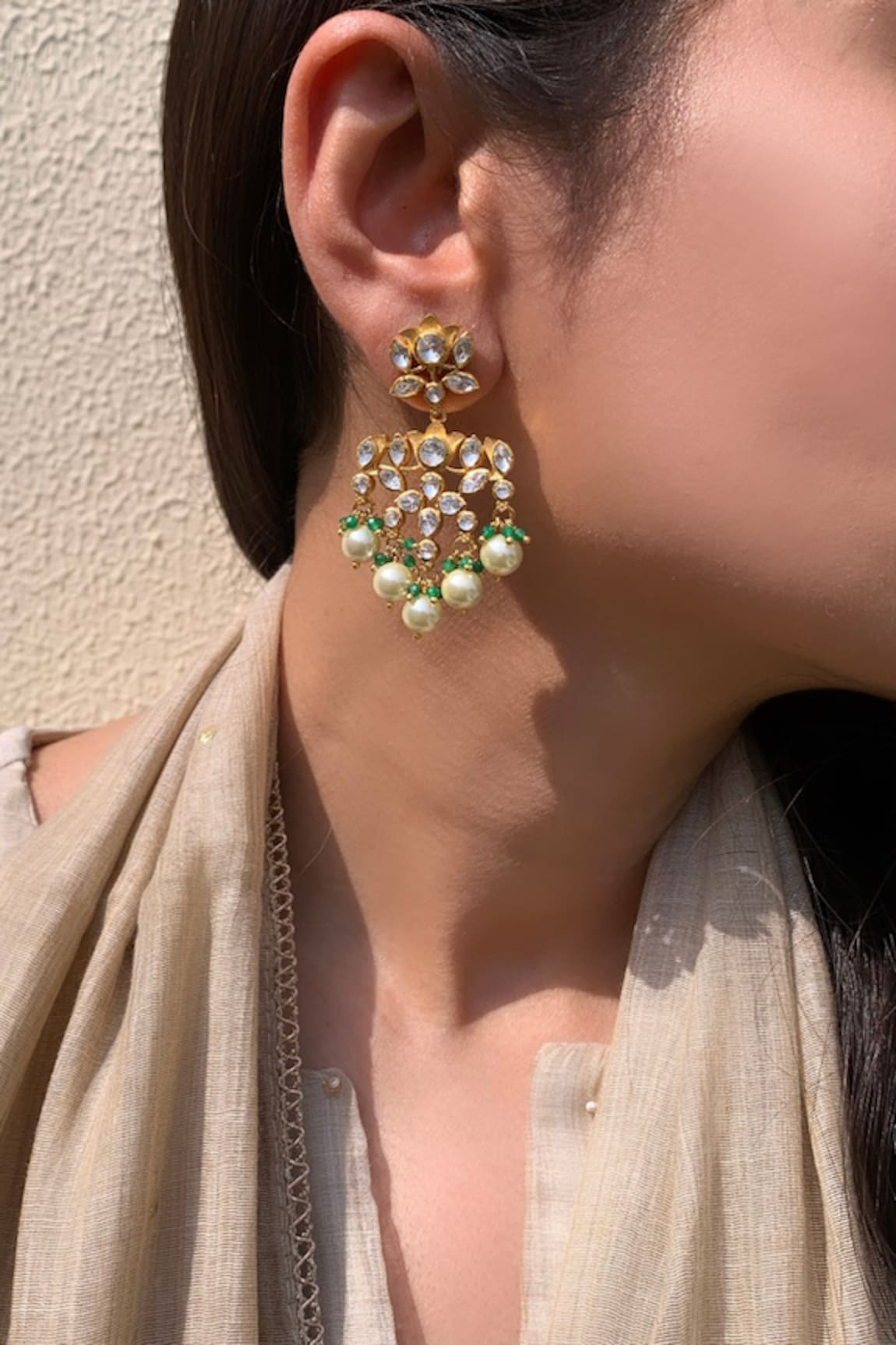 Zeeya Luxury Jewellery Dina Polki Embellished Earrings