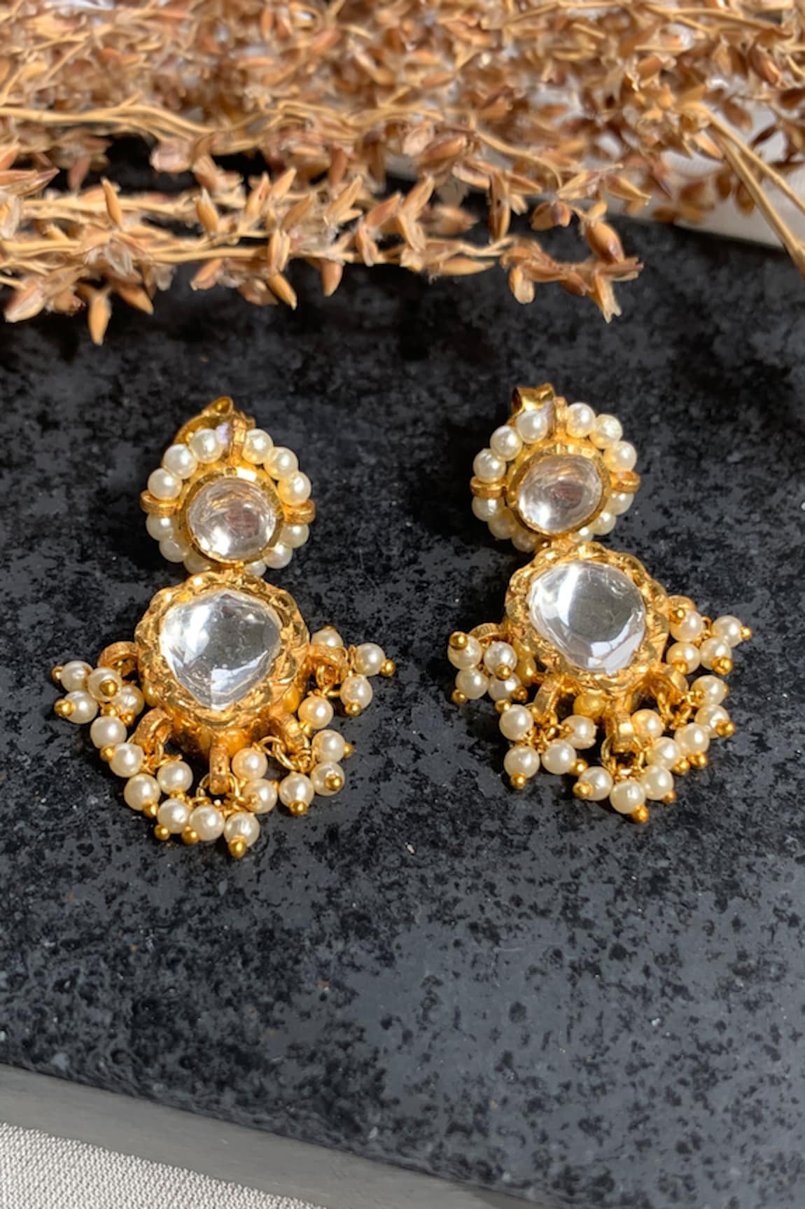 Zeeya Luxury Jewellery Pearl Embellished Earrings