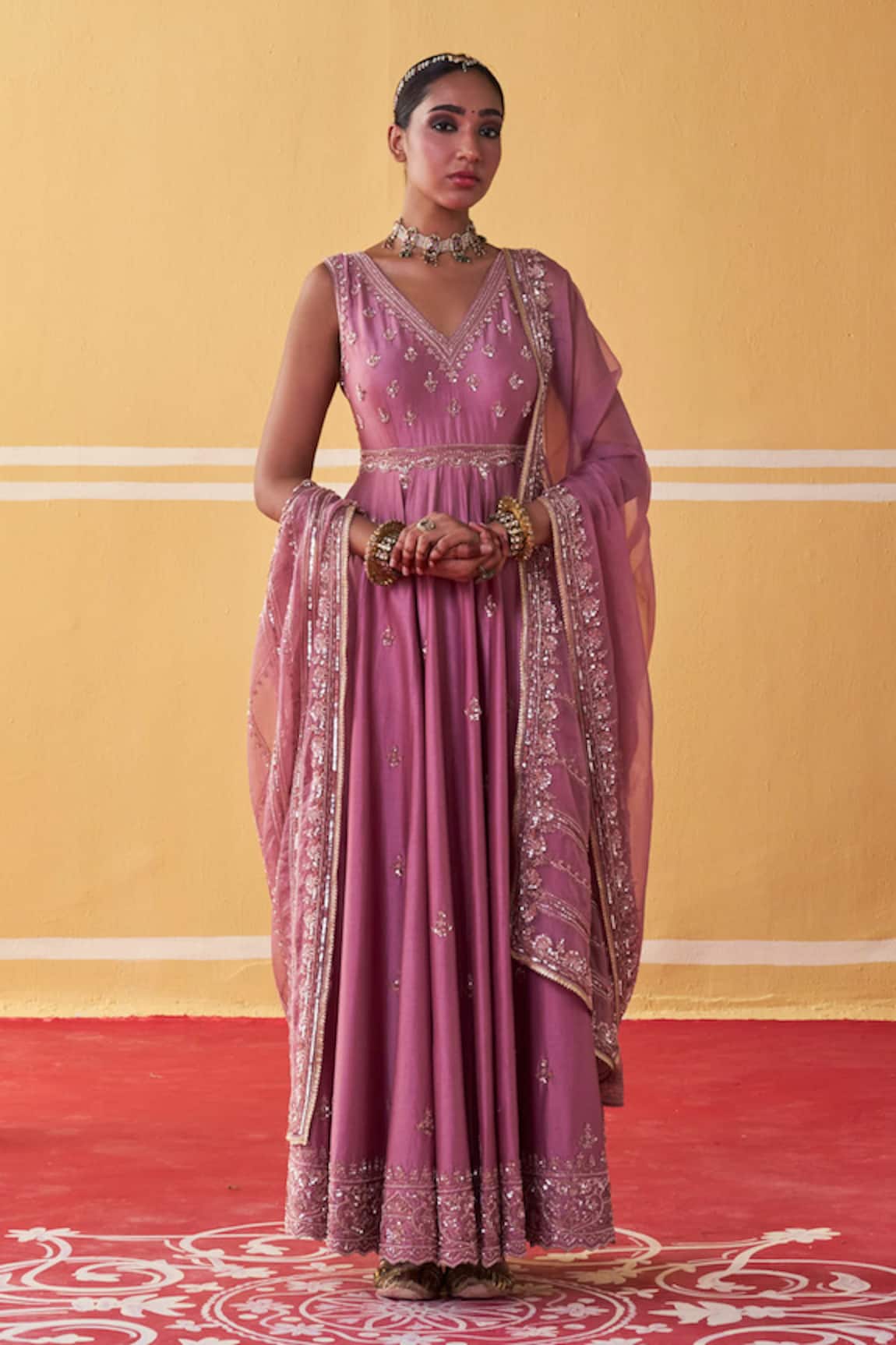 Jigar Mali Sequin Embellished Anarkali Set