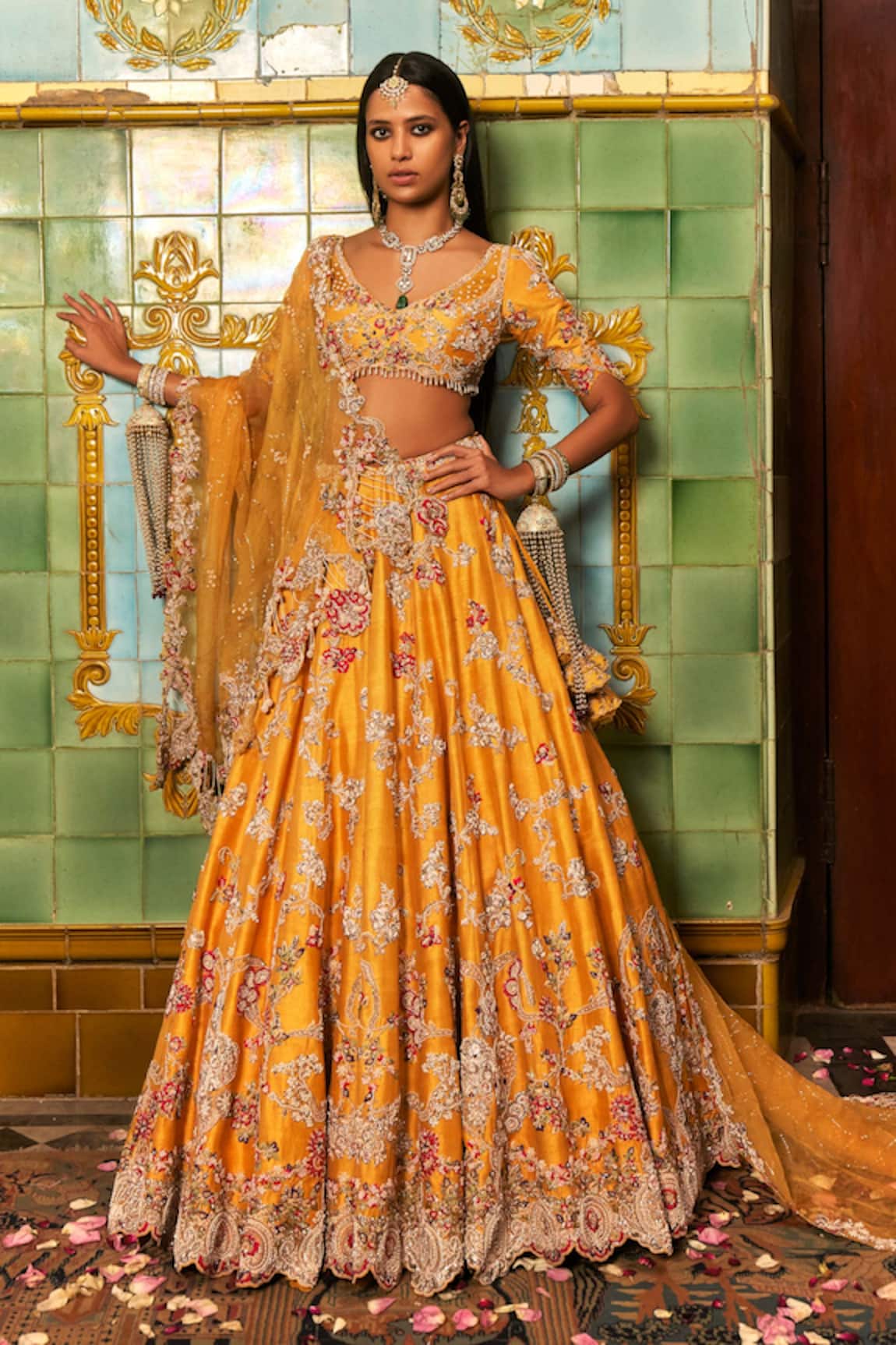 Dolly J Elaheh Thread Work Bridal Lehenga Set