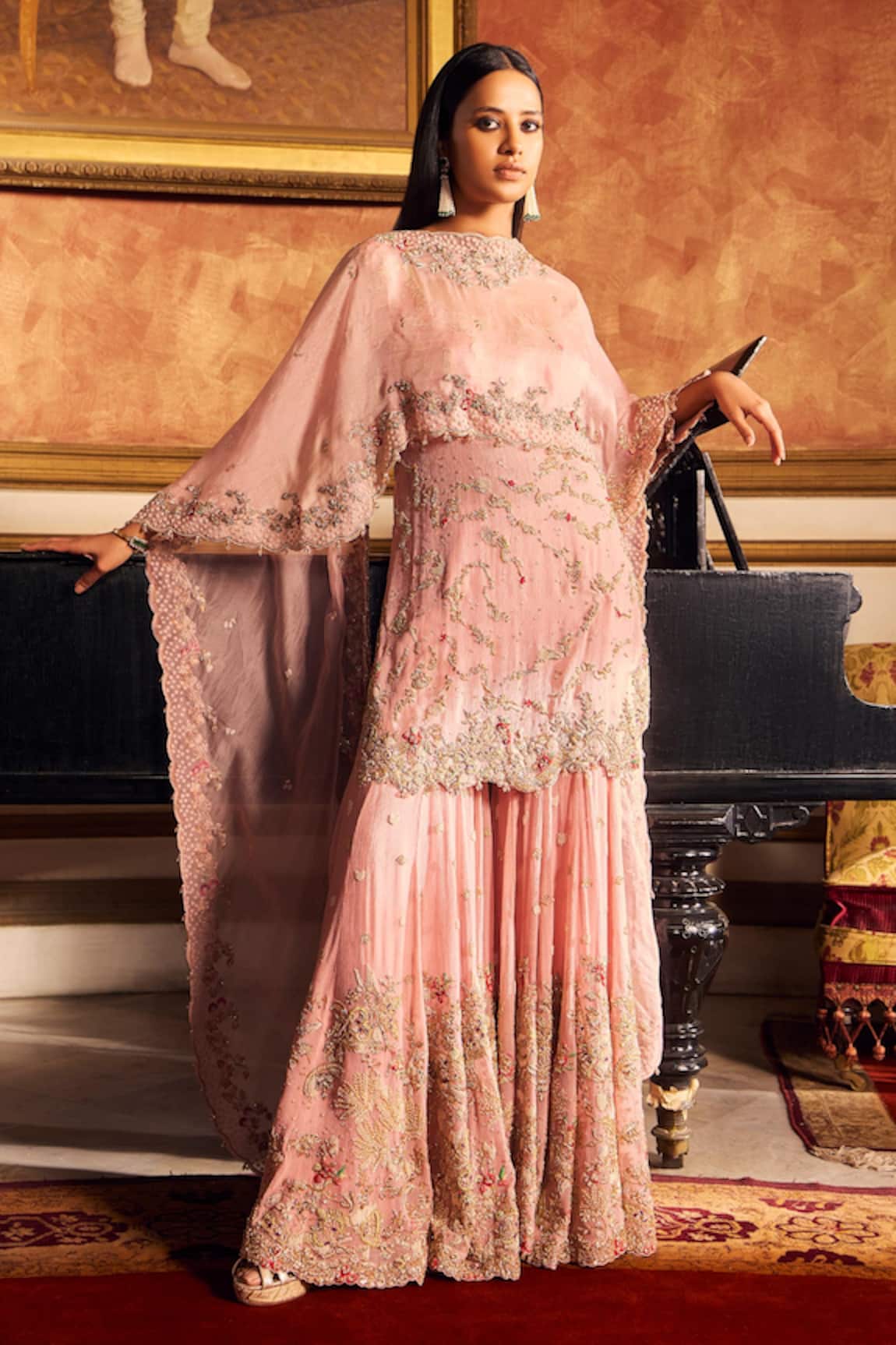Dolly J Pearl Embroidered Kurta Sharara Set 