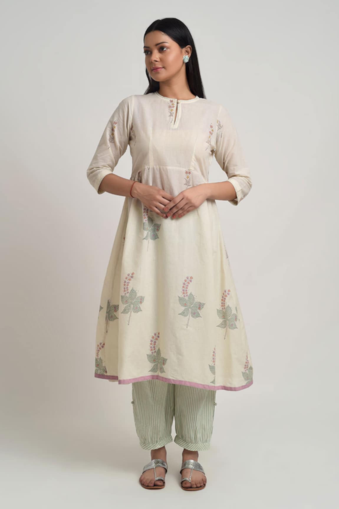 Barahmasi Kado Hand Block Printed Anarkali & Pant Set