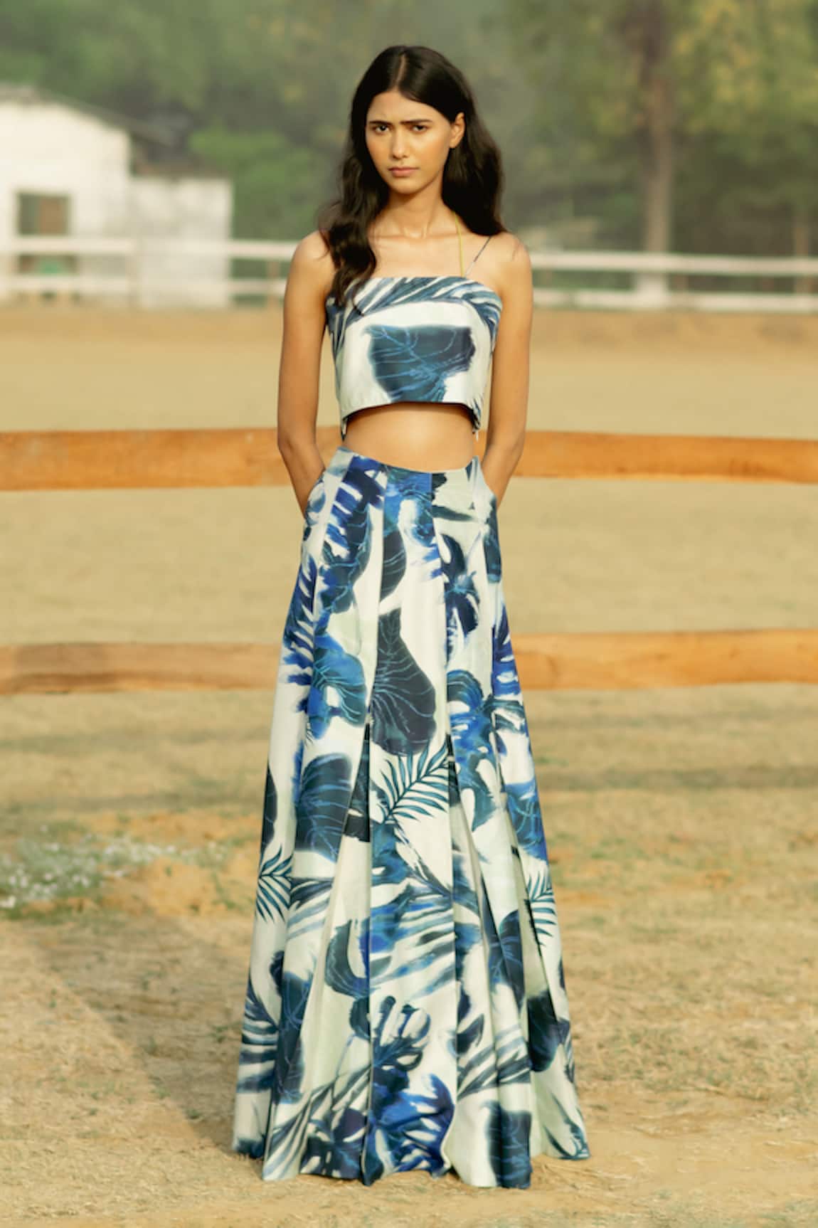Raasa Foliage Print Maxi Skirt