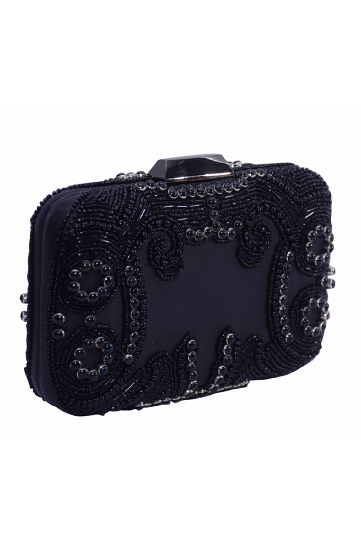 JASBIR GILL Paisley Embroidered Box Clutch