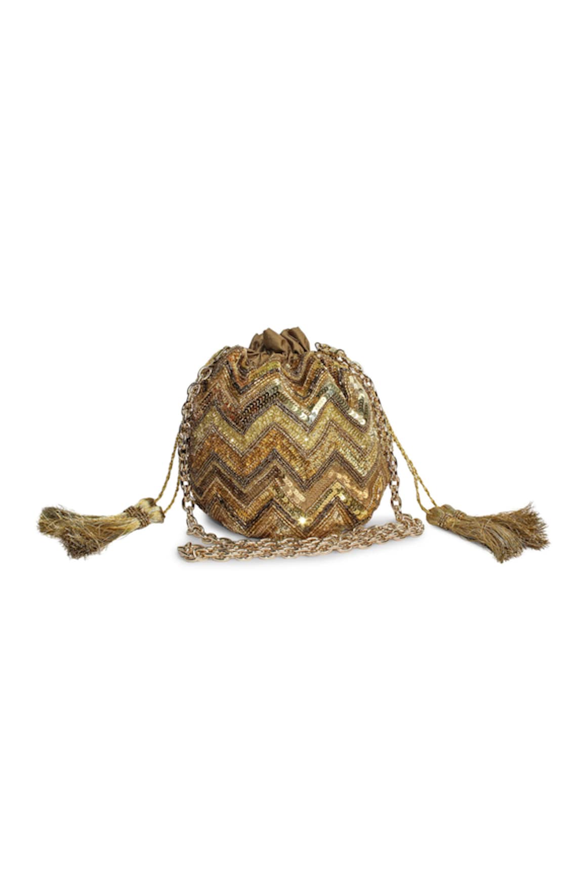 JASBIR GILL Chevron Embroidered Potli Bag