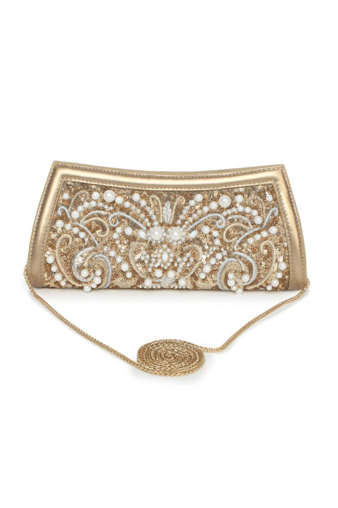 JASBIR GILL Pearl Cluster Embroidered Clutch