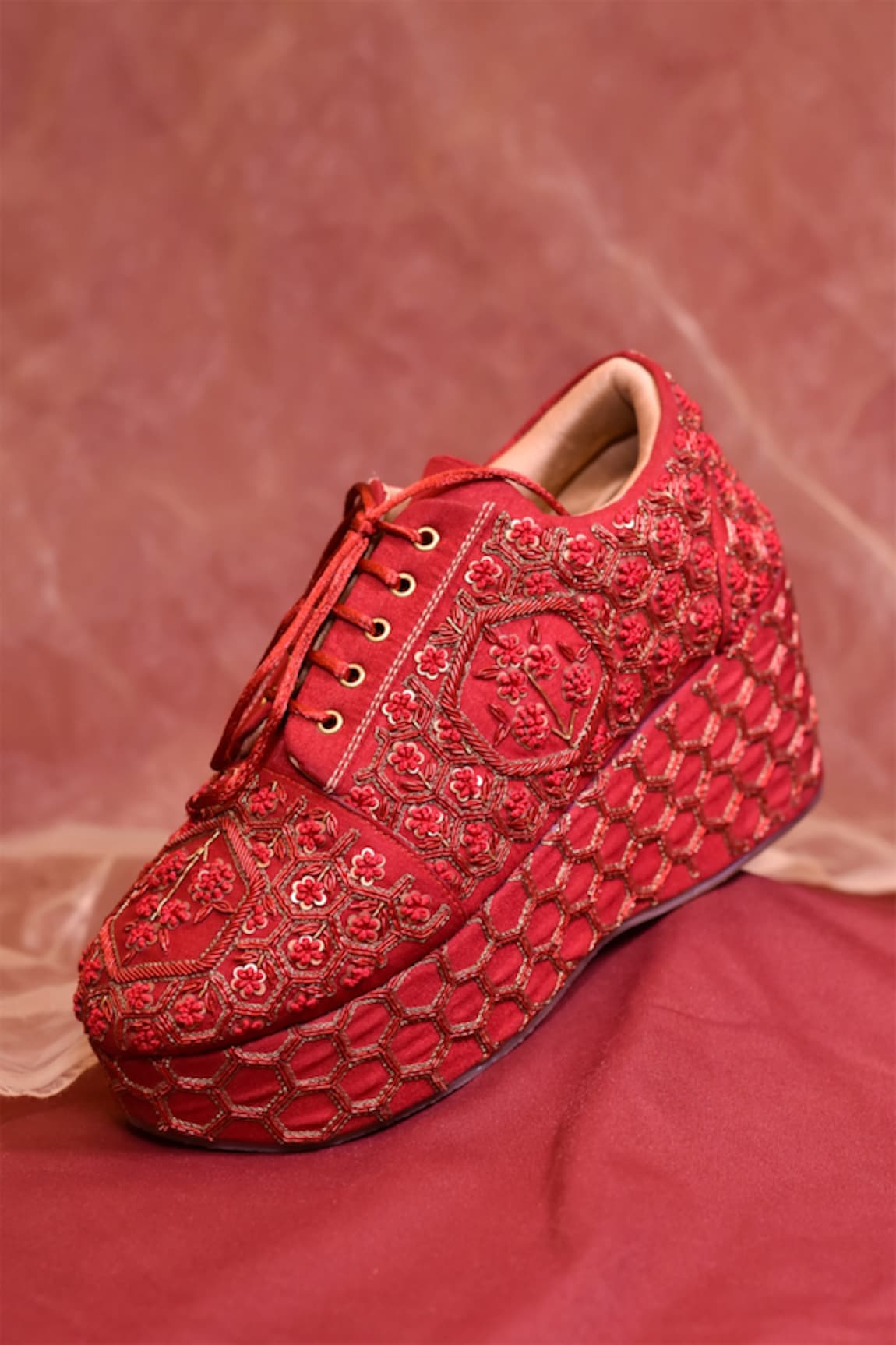 AROUND ALWAYS Beeba Zari Embroidered Sneakers