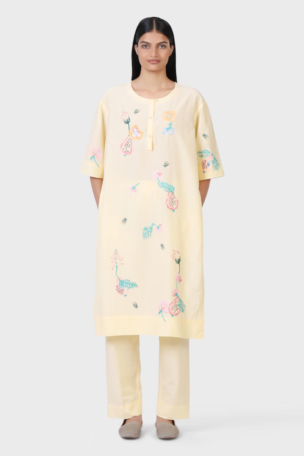 LAITE Pear Garden Embroidered Kurta With Pant