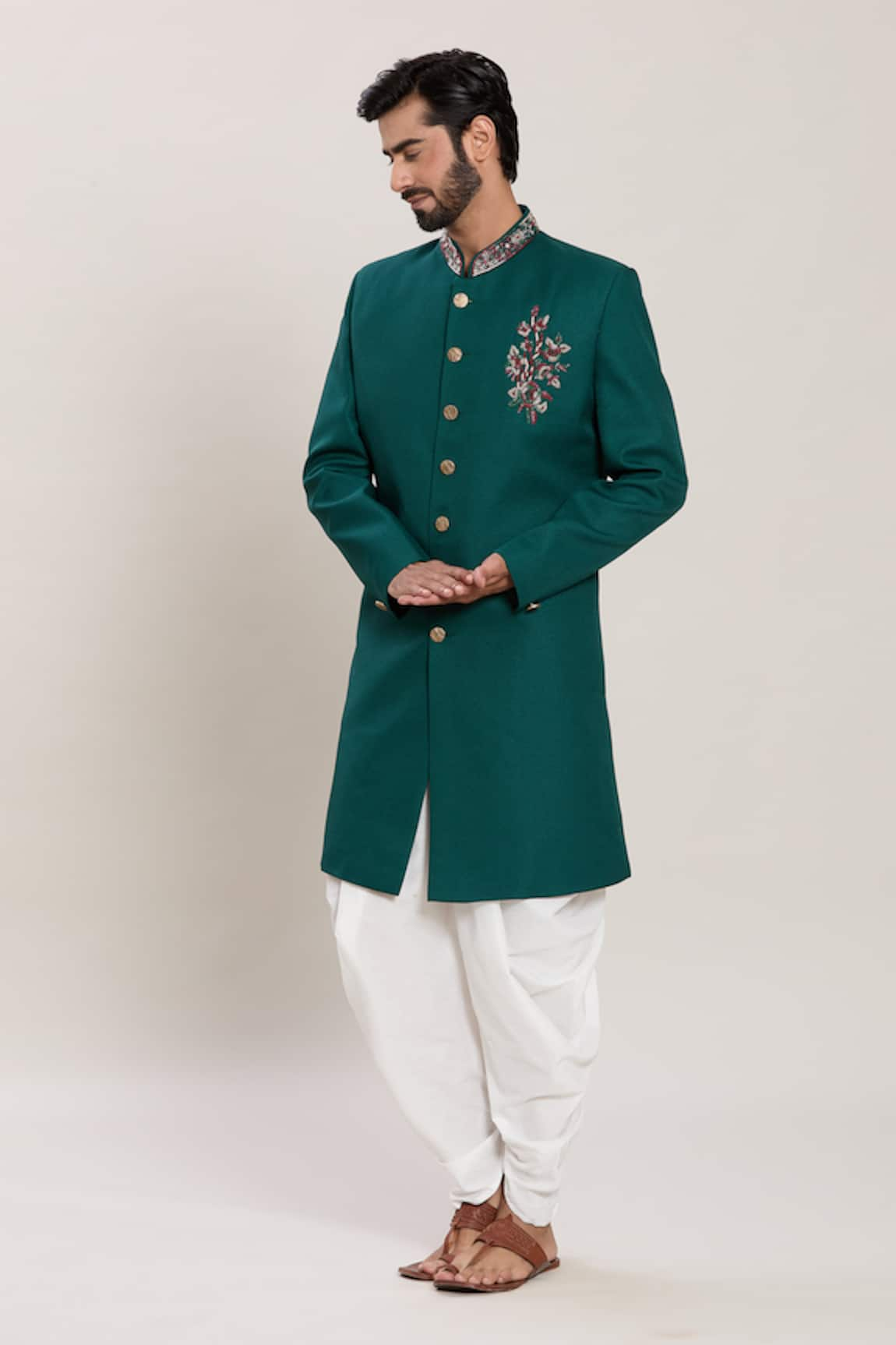 Aryavir Malhotra Floral Placement Embroidered Kurta Set