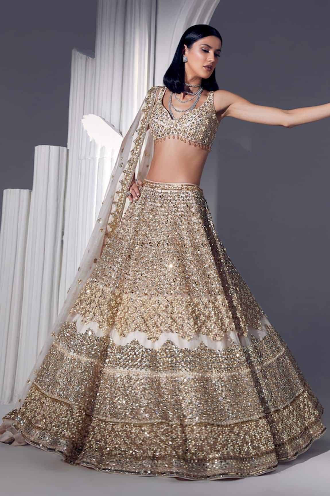 Ruchika Hurria Pearl Embroidered Lehenga Set