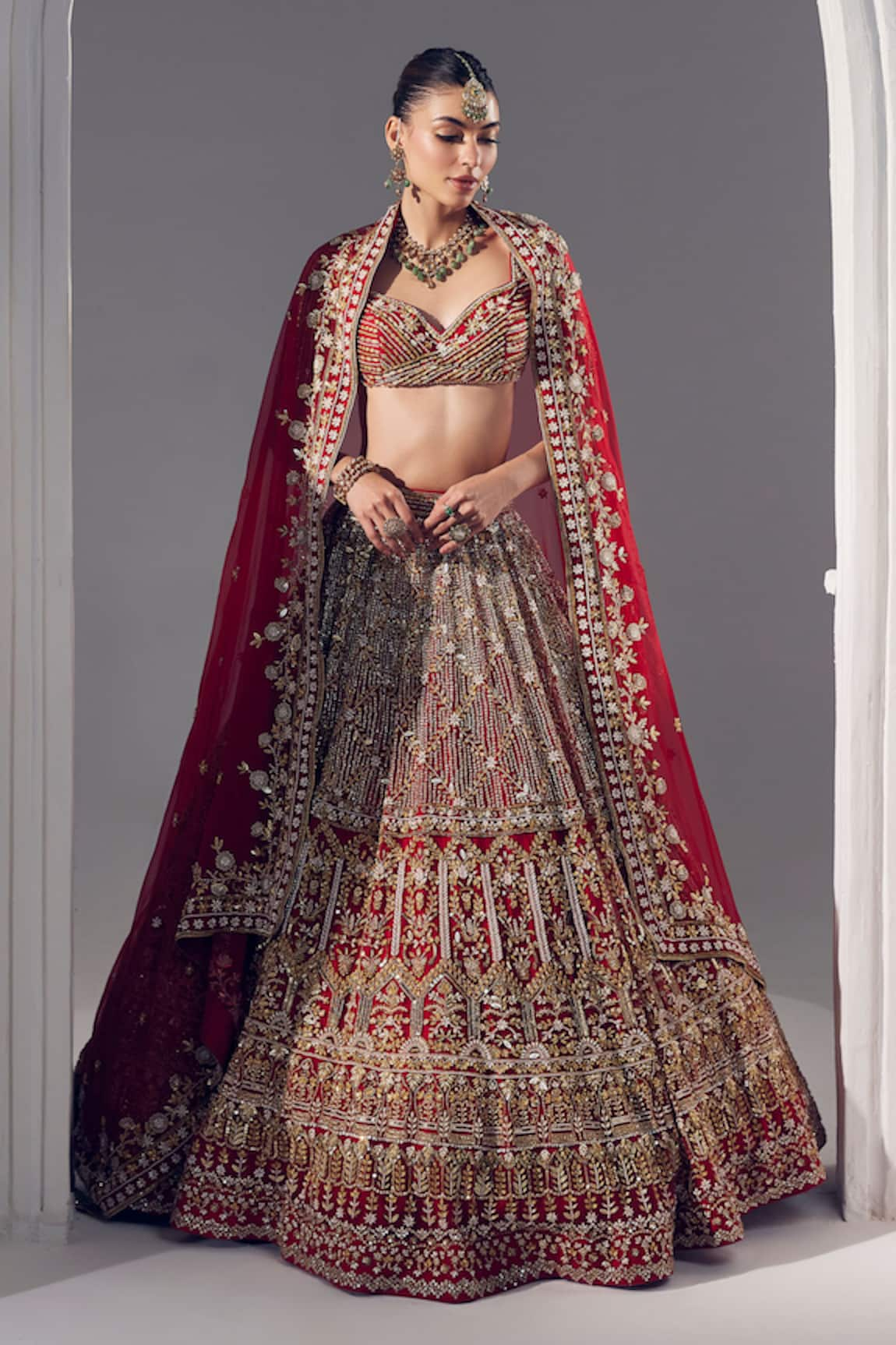 Ruchika Hurria Sequin Embroidered Bridal Lehenga Set