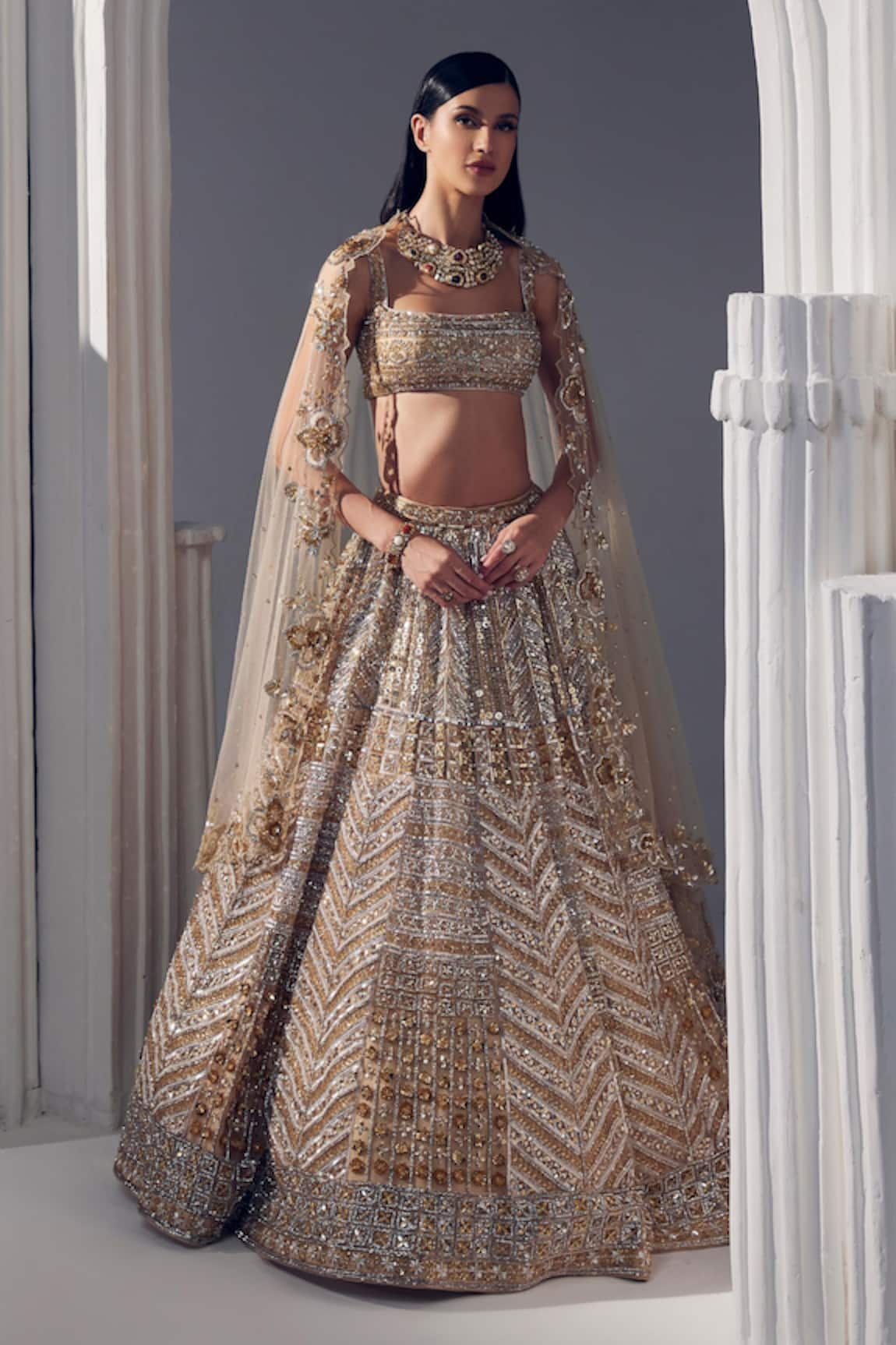 Ruchika Hurria Swarovski Embroidered Lehenga Blouse Set