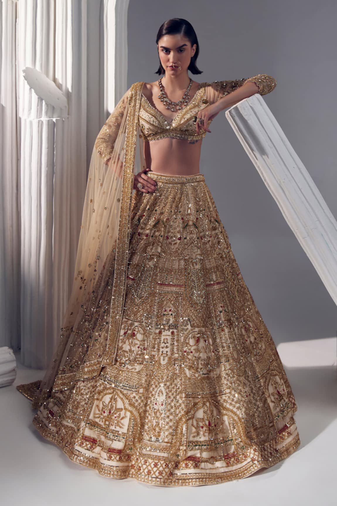 Ruchika Hurria Floral Sequin Embroidered Lehenga Set