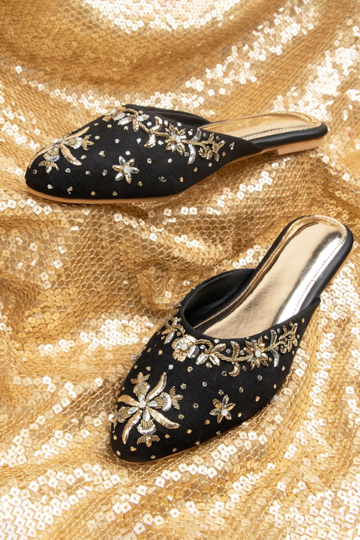 Azora Sitara Gul Embroidered Mules