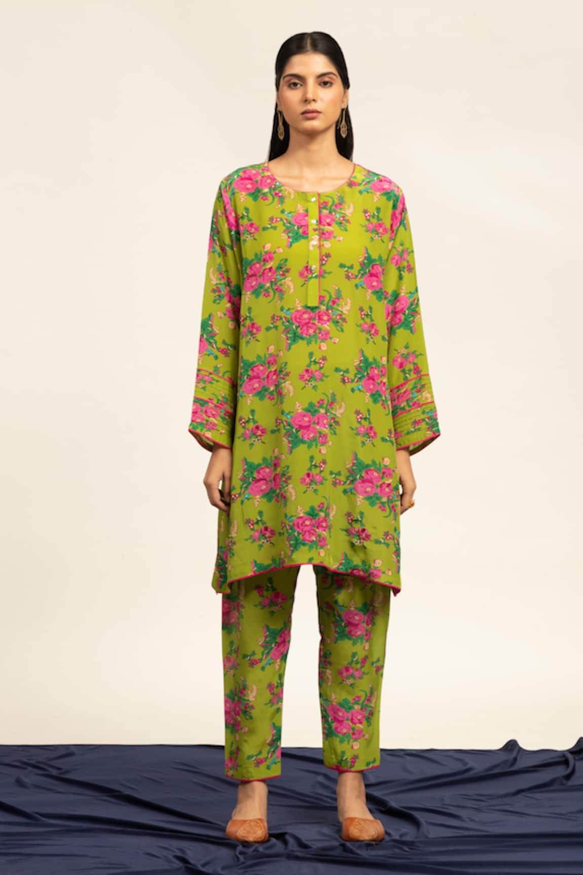 Shetab Kazmi Printed Sequined Kurta With Salwar