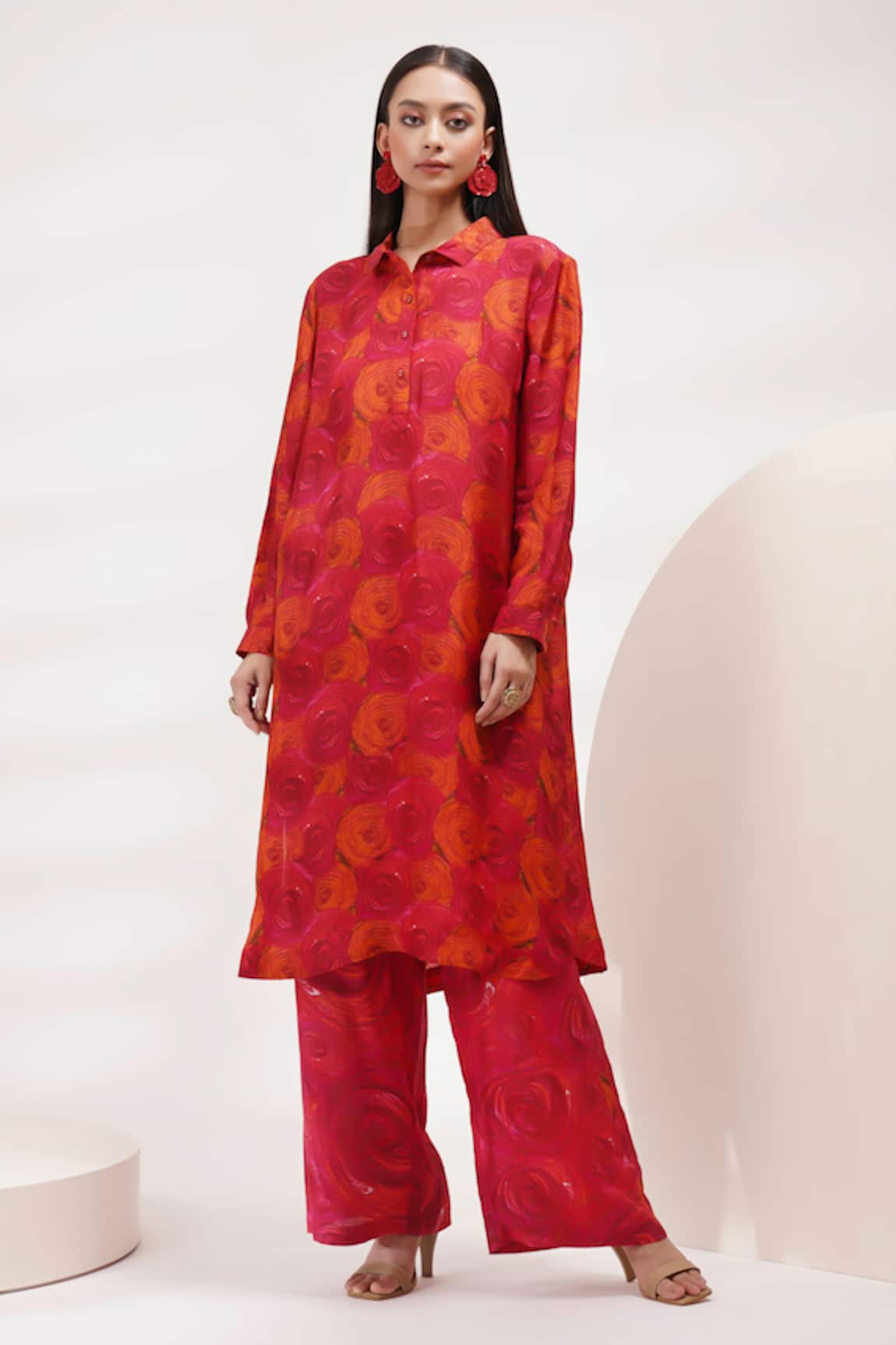 Breathe by Aakanksha Singh Bee Rosette Print Tunic With Pant