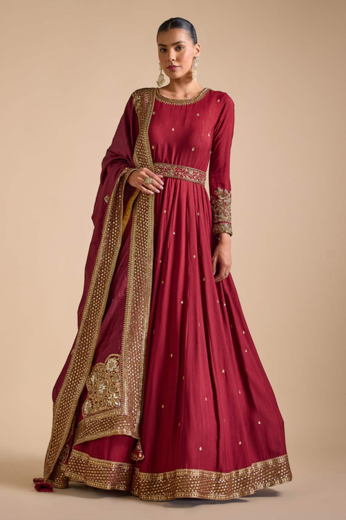 Prevasu Sequin Embellished Border Anarkali Set