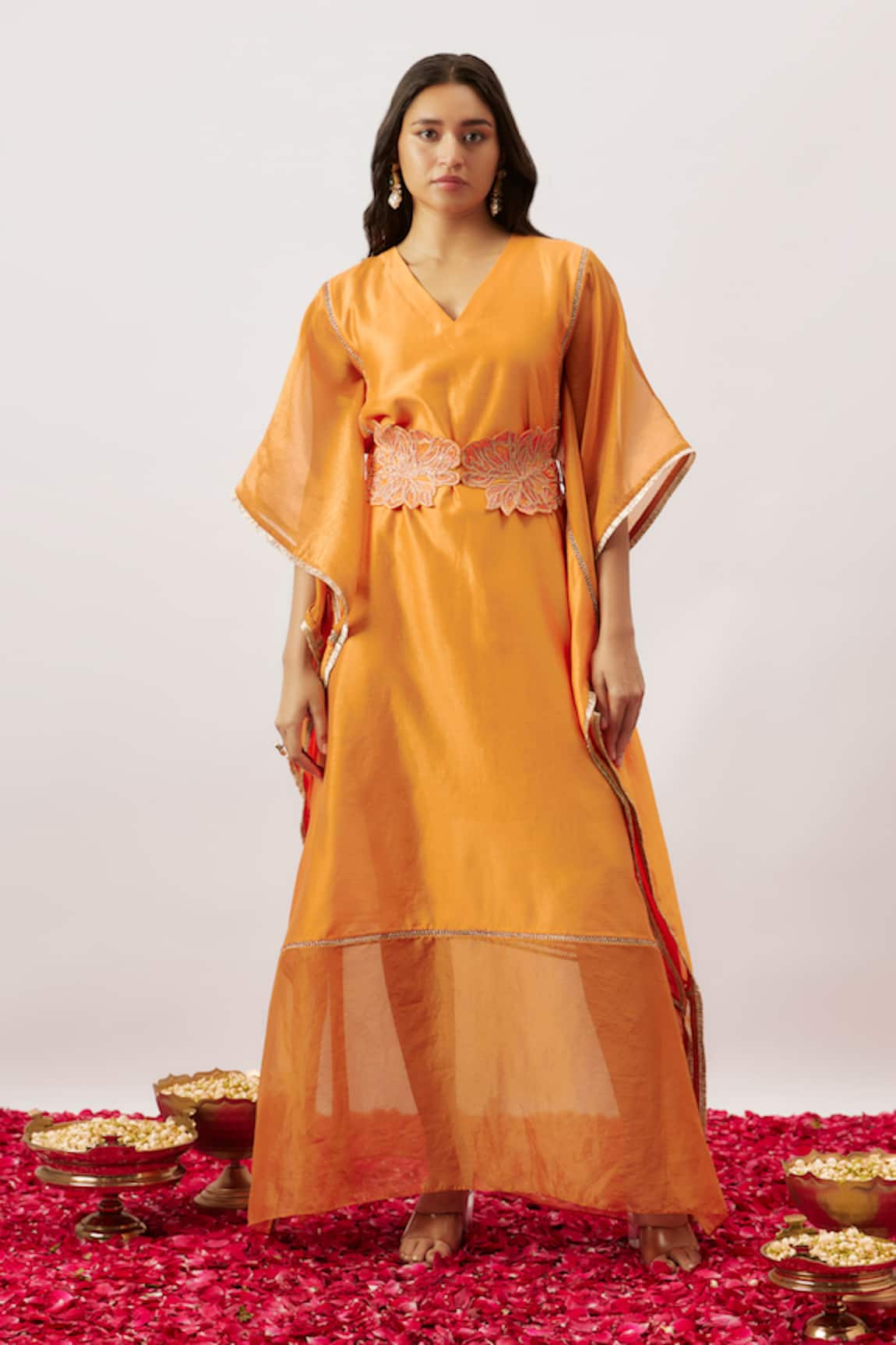 The Aarya Sahana Organza Panel Embroidered Kaftan