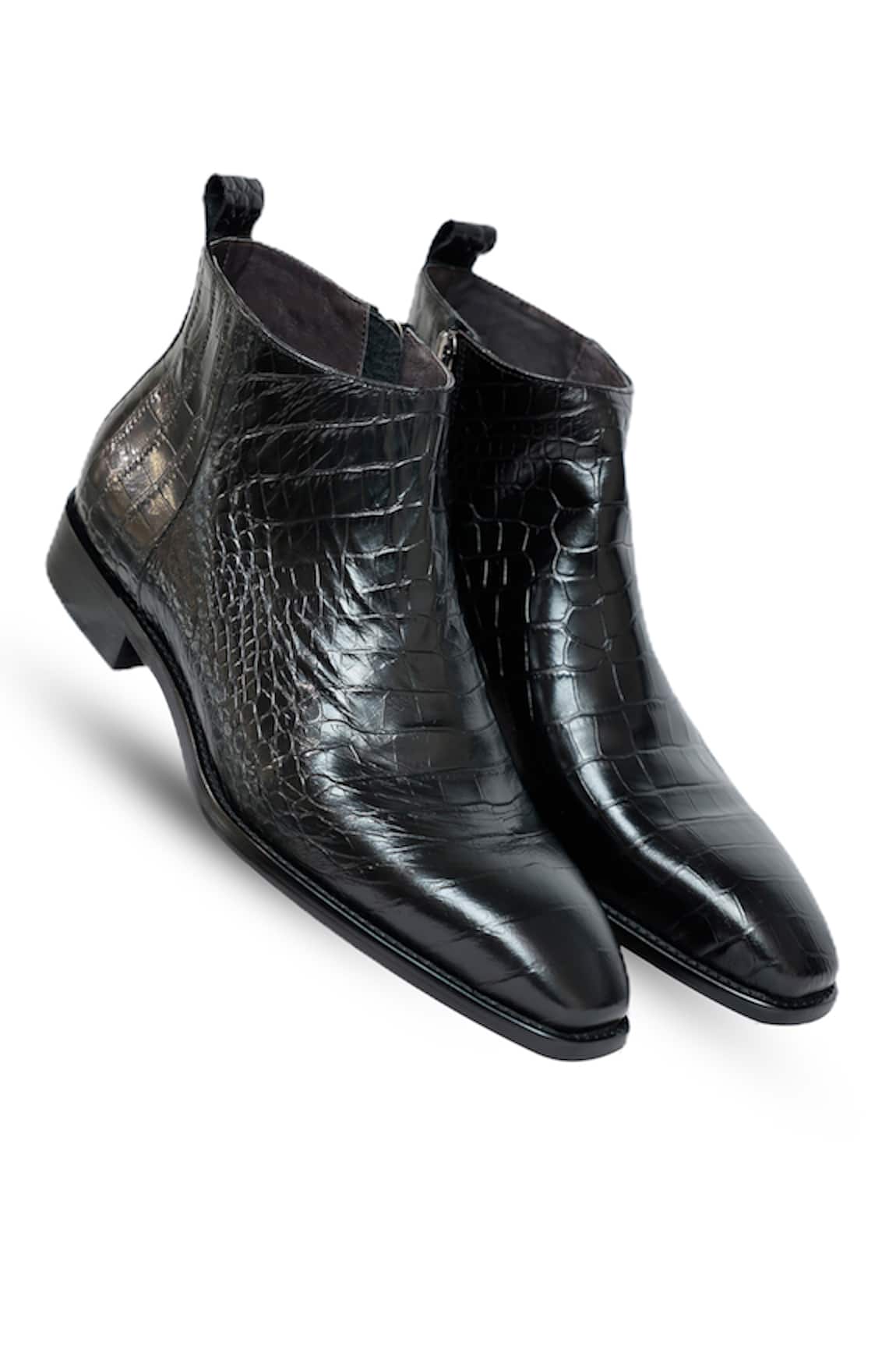 Vantier Antilia Croco Leather Boots 