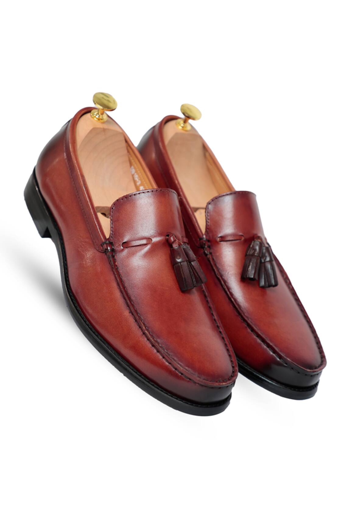 Vantier Stalwart Tassel Slip-on Leather Loafers 