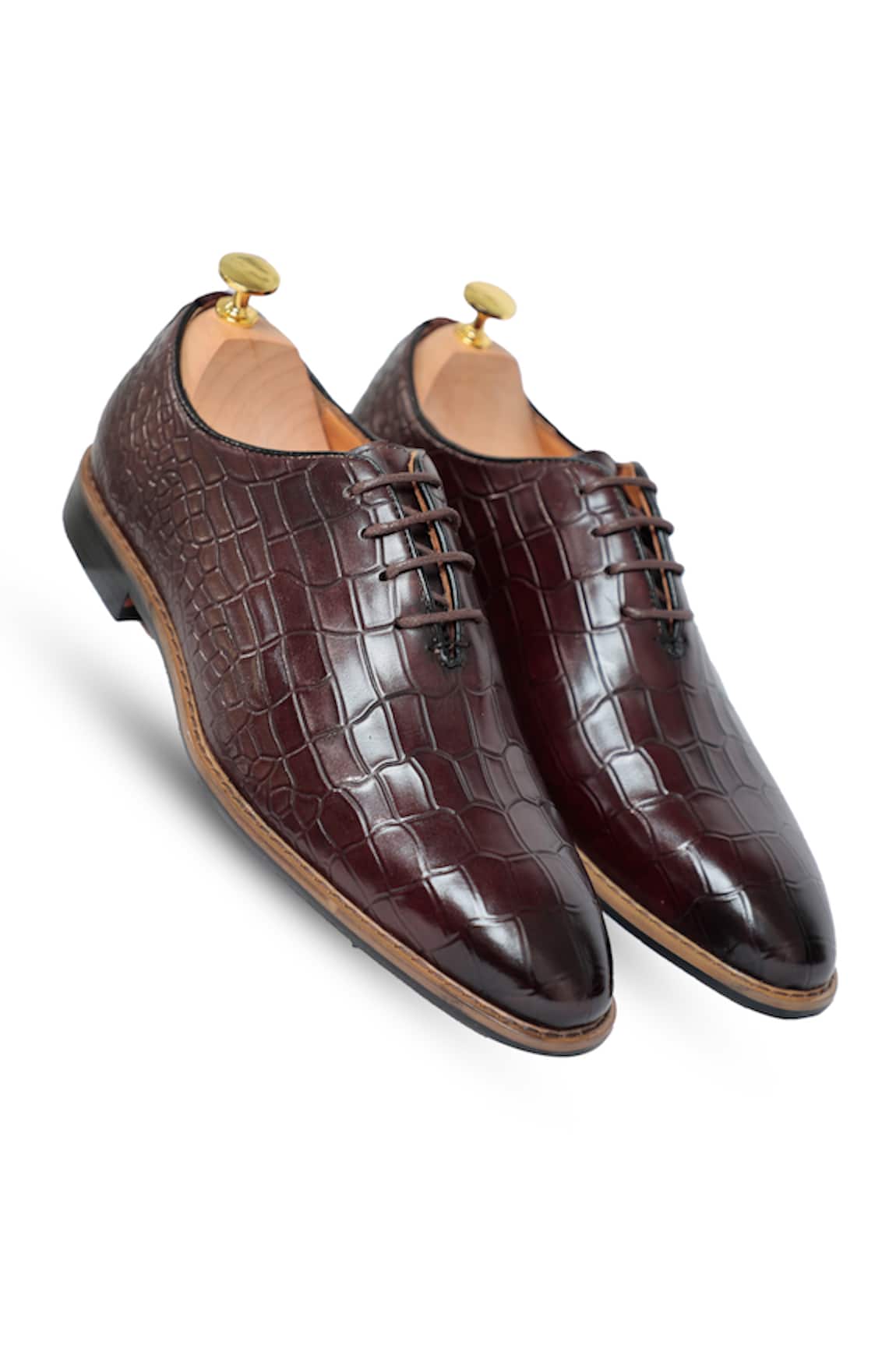 Vantier Bruno Croc Leather Oxford Shoes