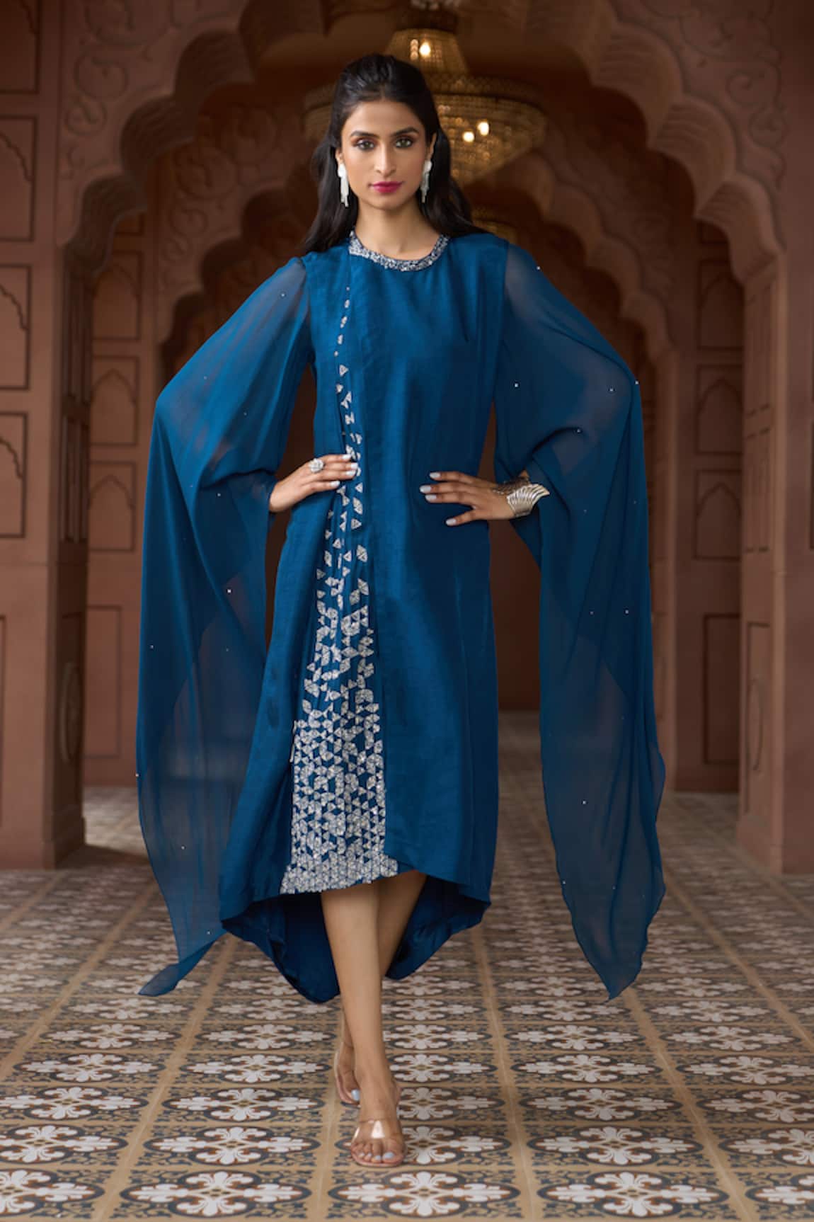 Aariyana Couture Cape Sleeve Embroidered Tunic