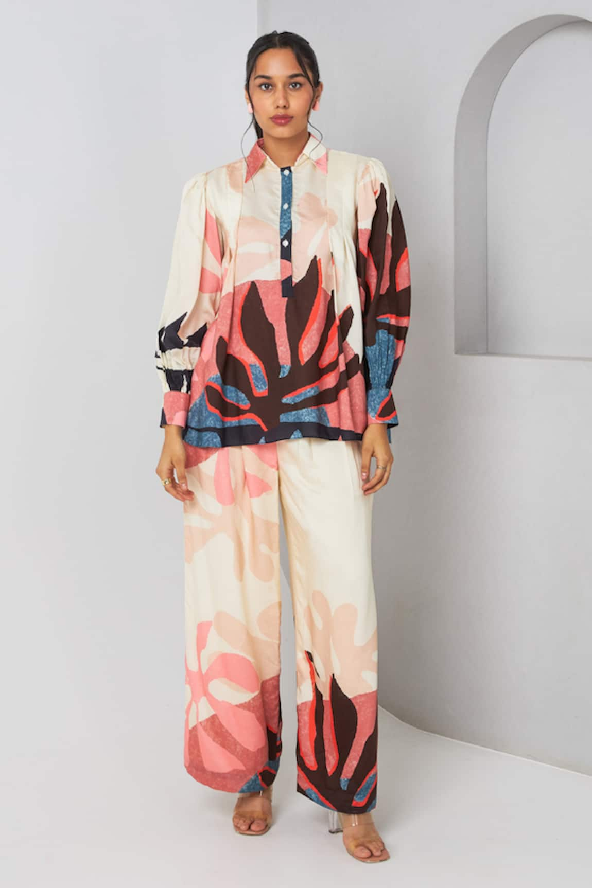 Vedika M Floral Abstract Print Top & Pant Set