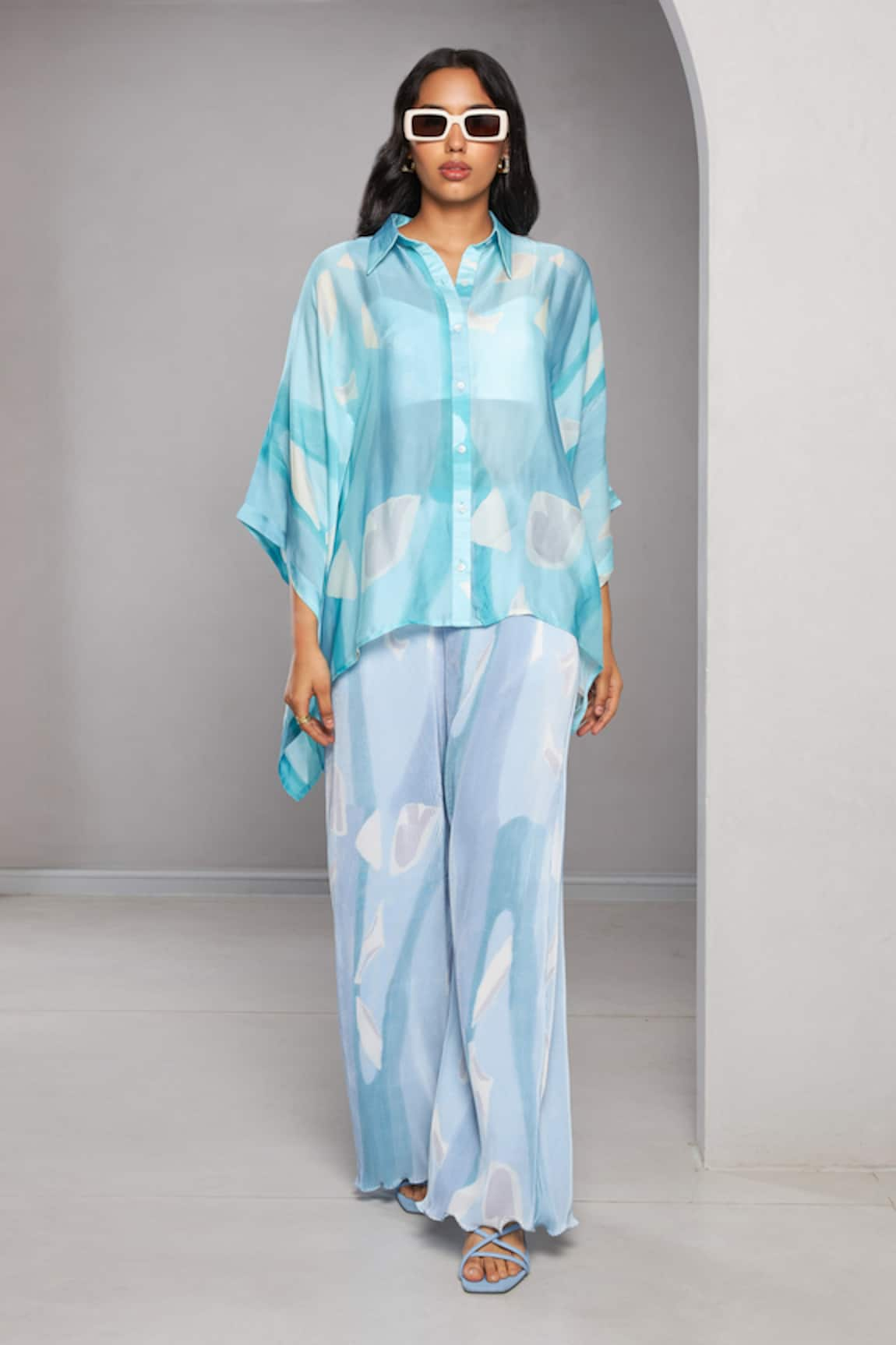 Vedika M Abstract Print Kaftan & Pant Set