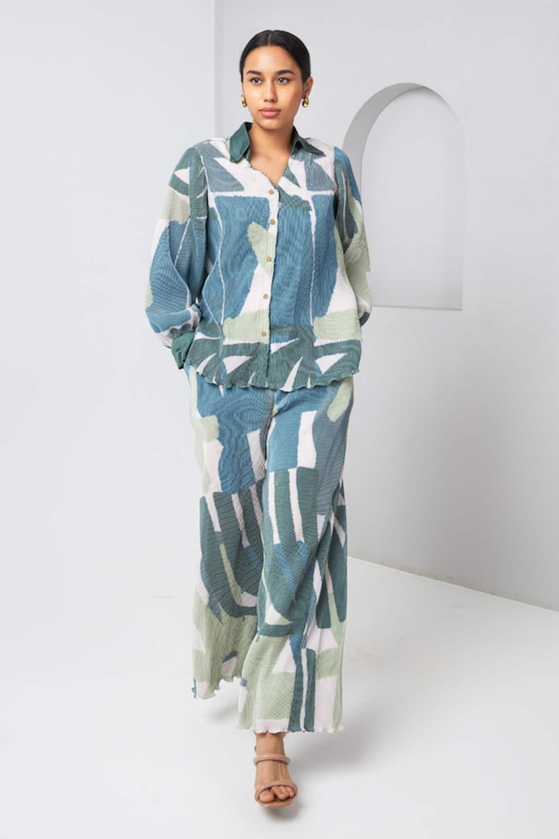 Vedika M Abstract Print Shirt & Pant Set