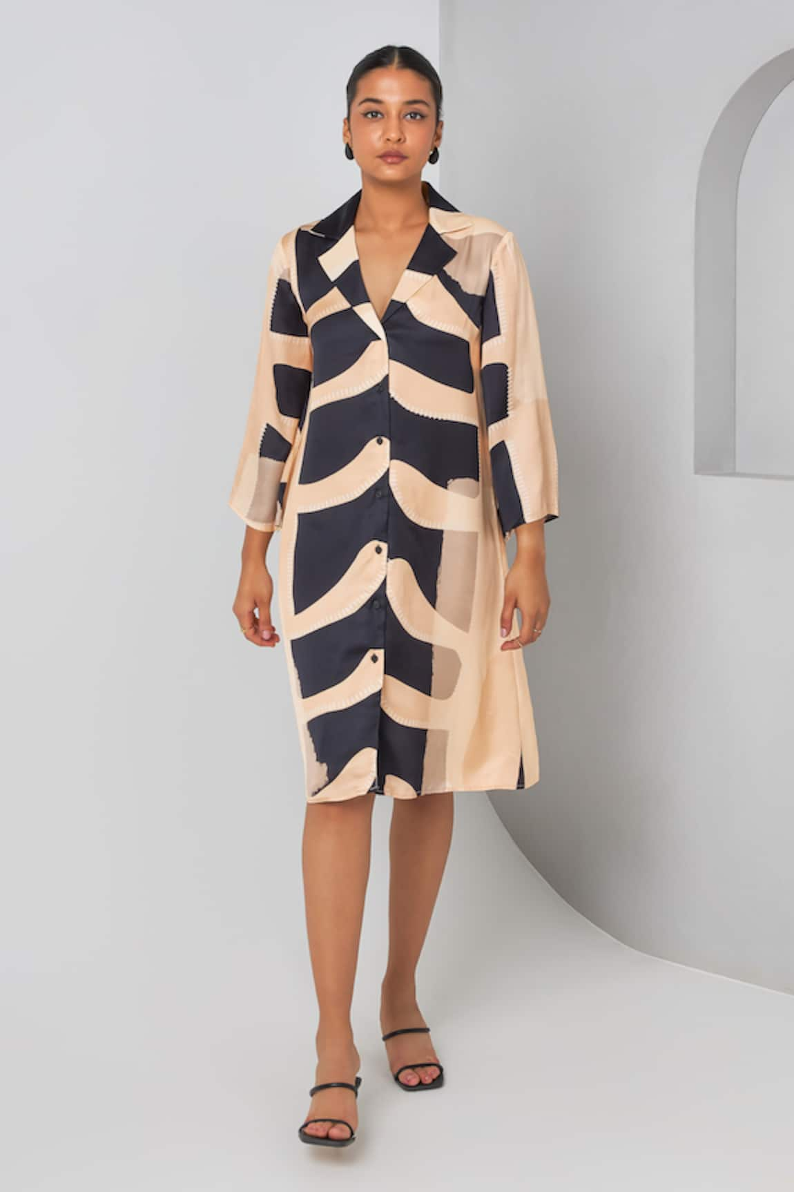 Vedika M Abstract Print Shirt Dress