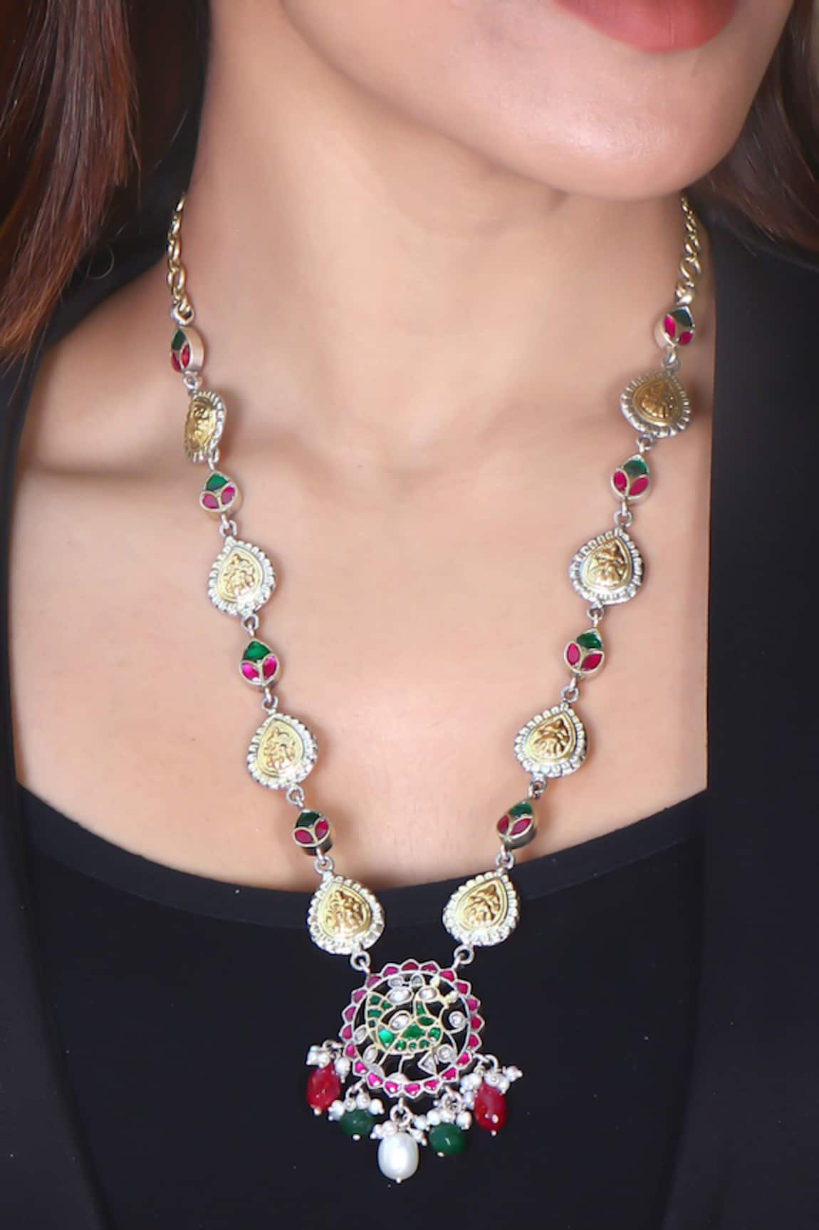 Noor Peacock Kundan Jadau Necklace 