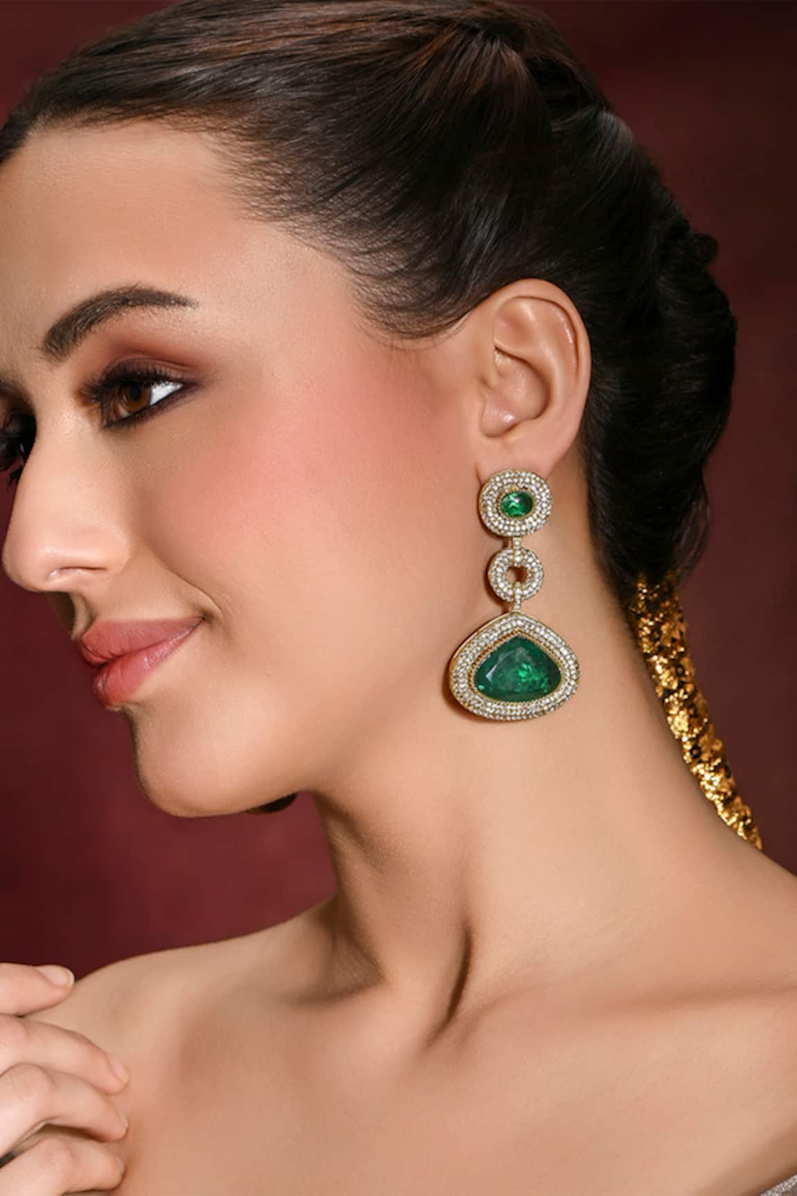 joules by radhika Glory Embellished Dangler Earrings