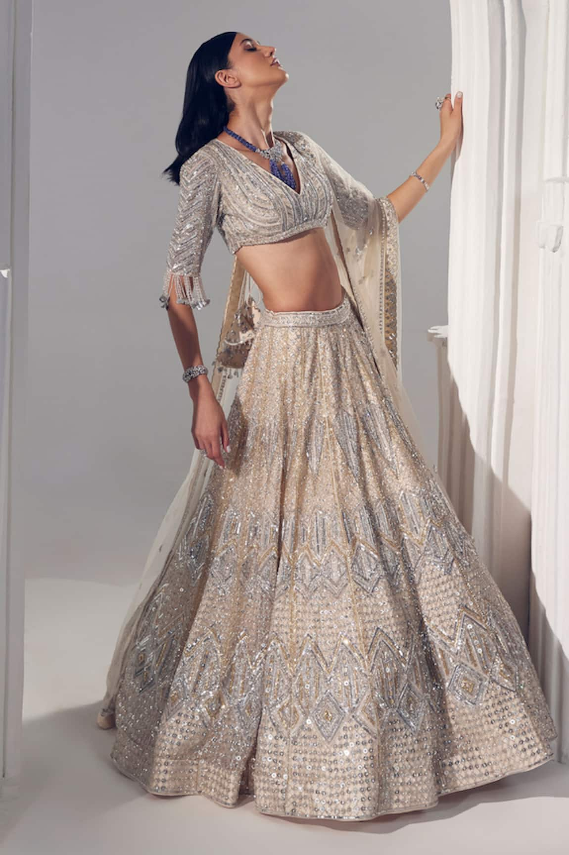 Ruchika Hurria Sequin Embroidered Bridal Lehenga Set