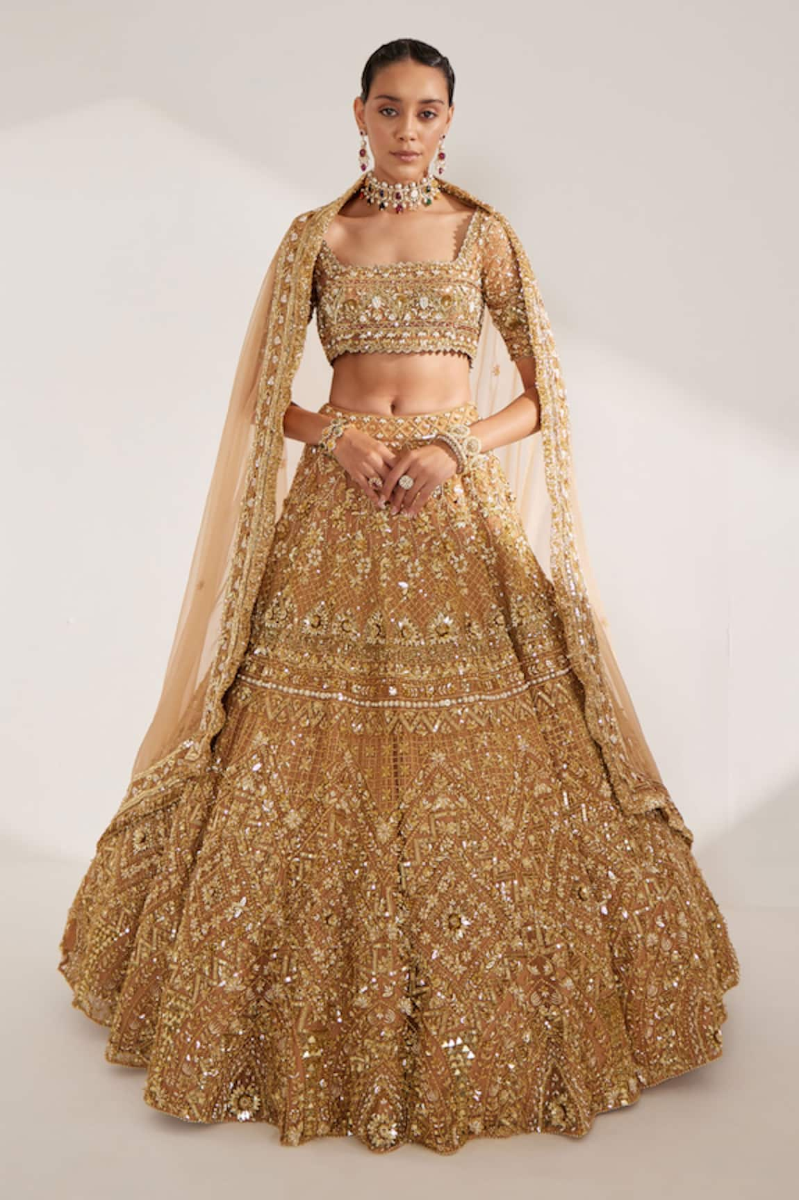 Ruchika Hurria Sequin Embroidered Bridal Lehenga Blouse Set