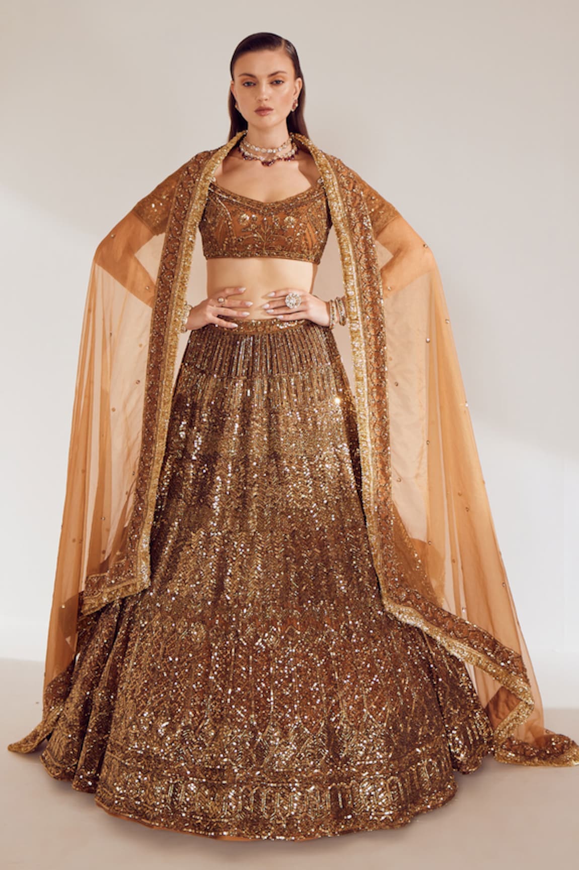 Ruchika Hurria Cutdana Embroidered Bridal Lehenga Set