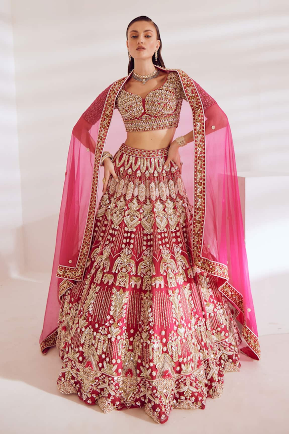 Ruchika Hurria Pearl Embroidered Bridal Lehenga Set