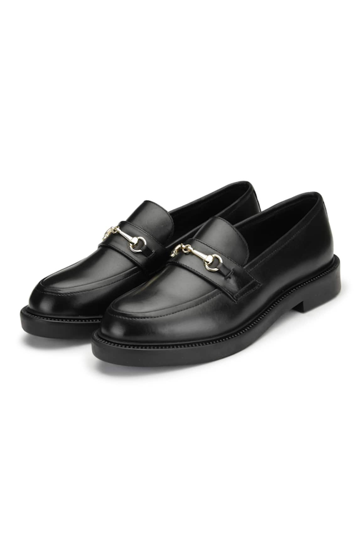 Dang Shoes Geob Buckle Round Toe Saddle Loafers