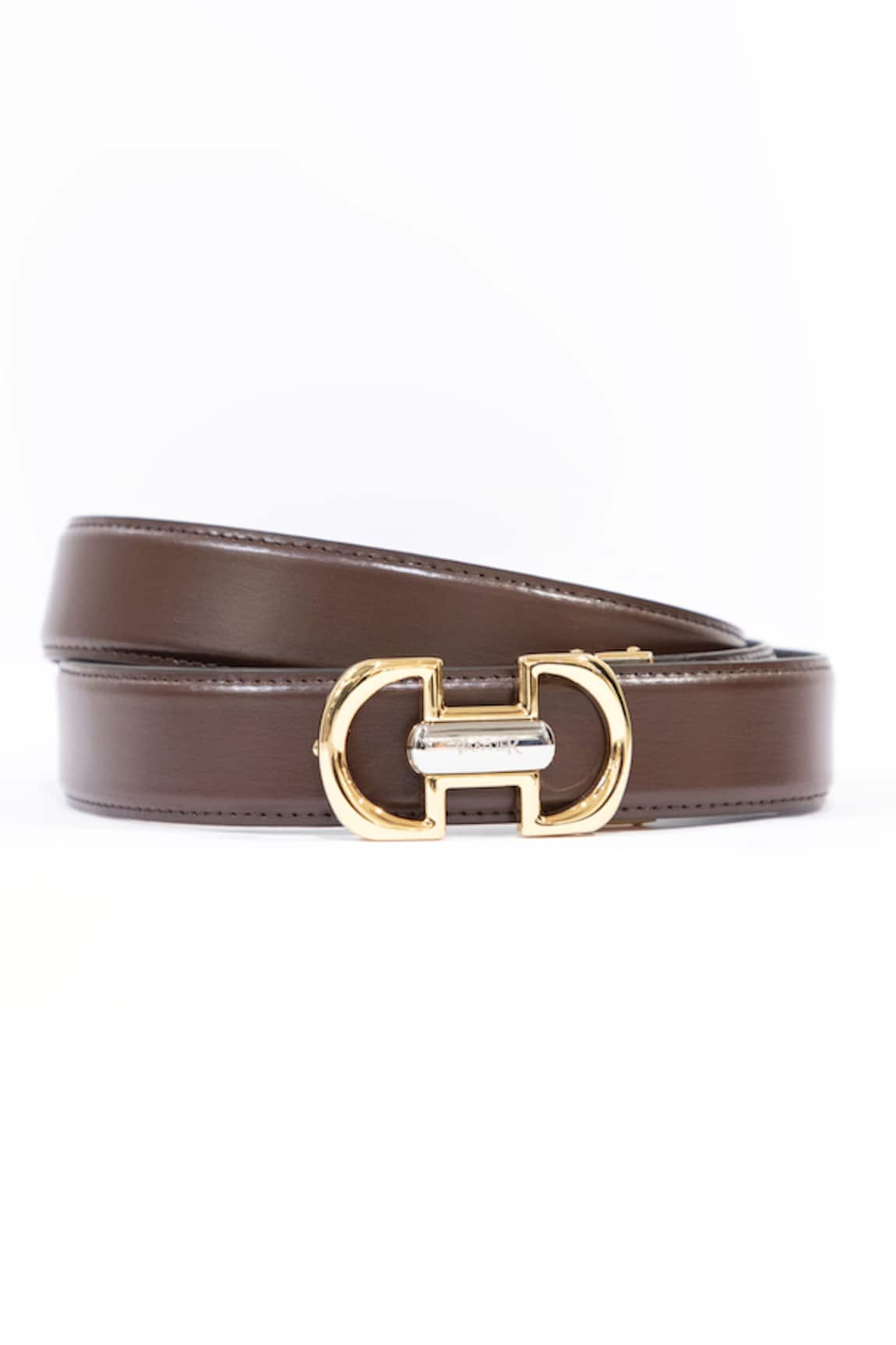 Vantier Horsebit Buckled Leather Belt