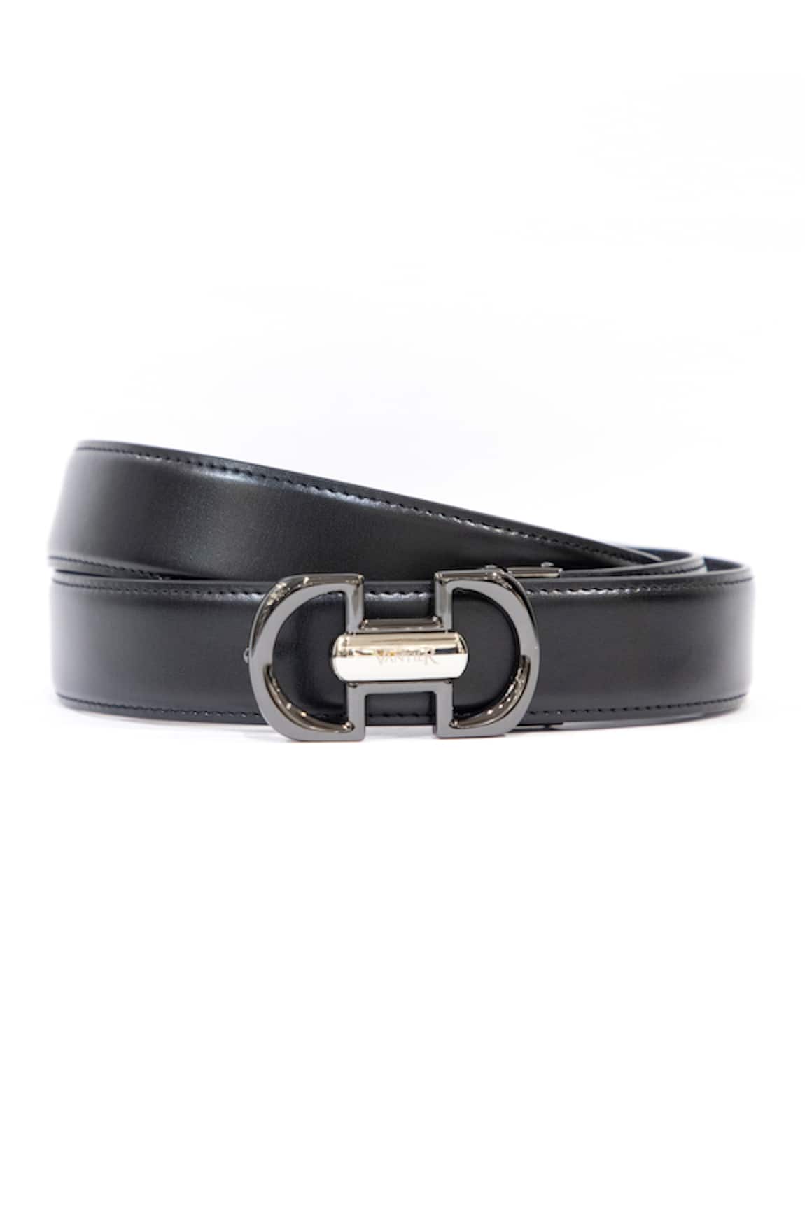 Vantier Leather Horsebit Buckled Belt
