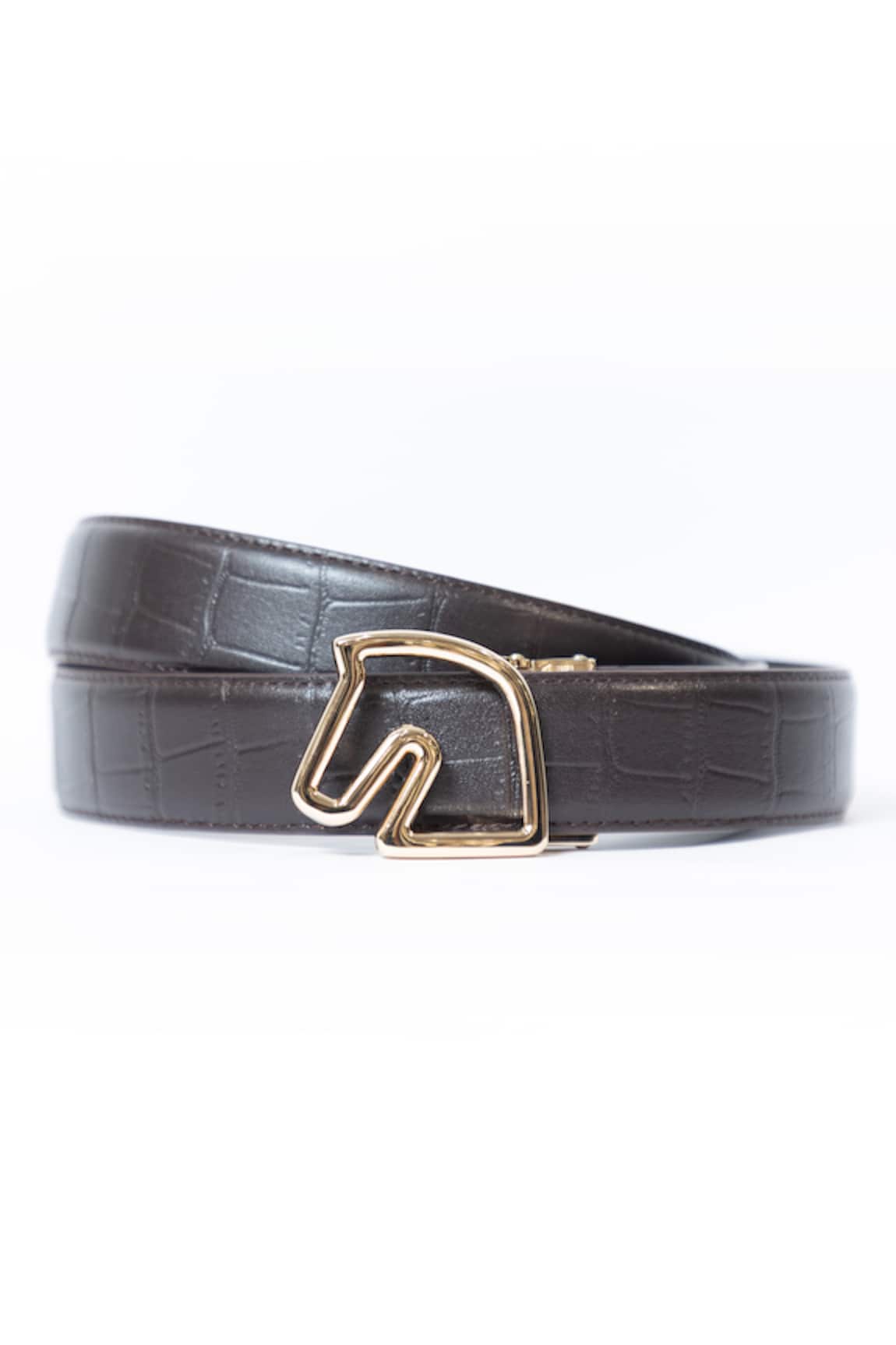 Vantier Croc Leather Horse Buckled Belt
