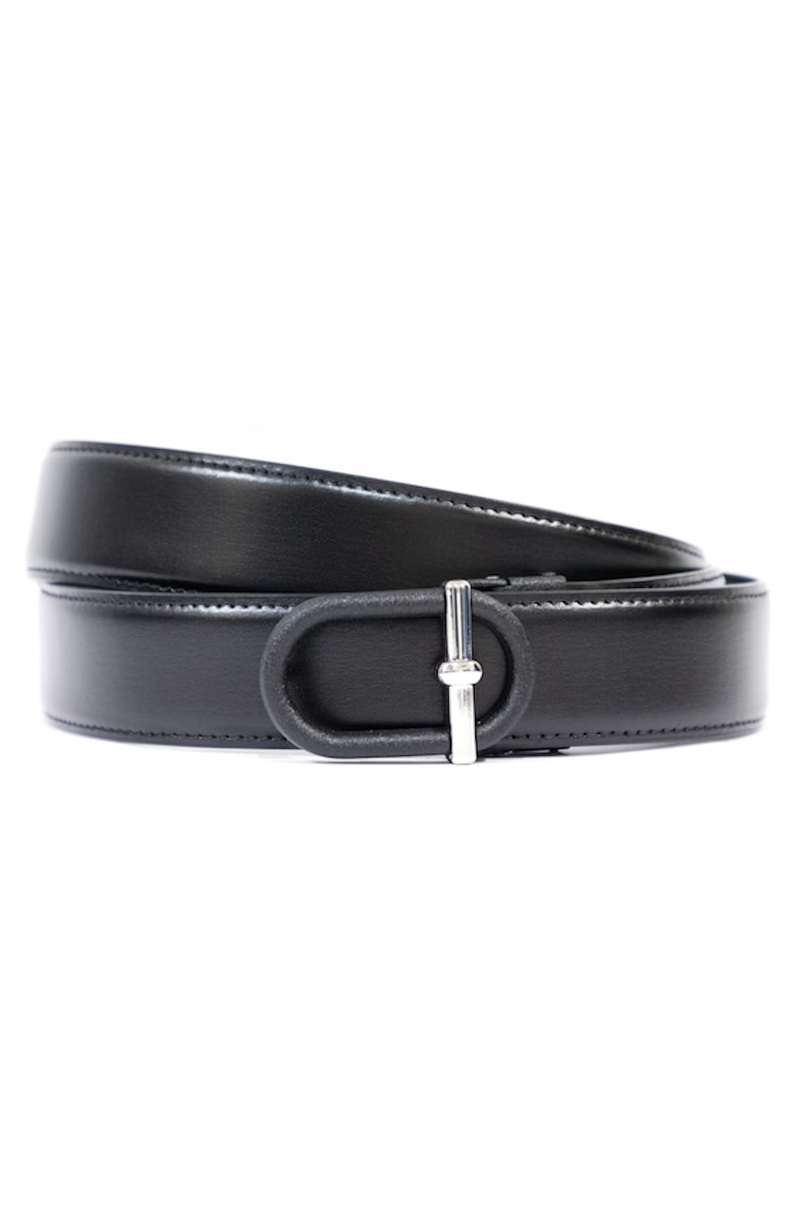 Vantier Oblong Matt Buckled Leather Belt