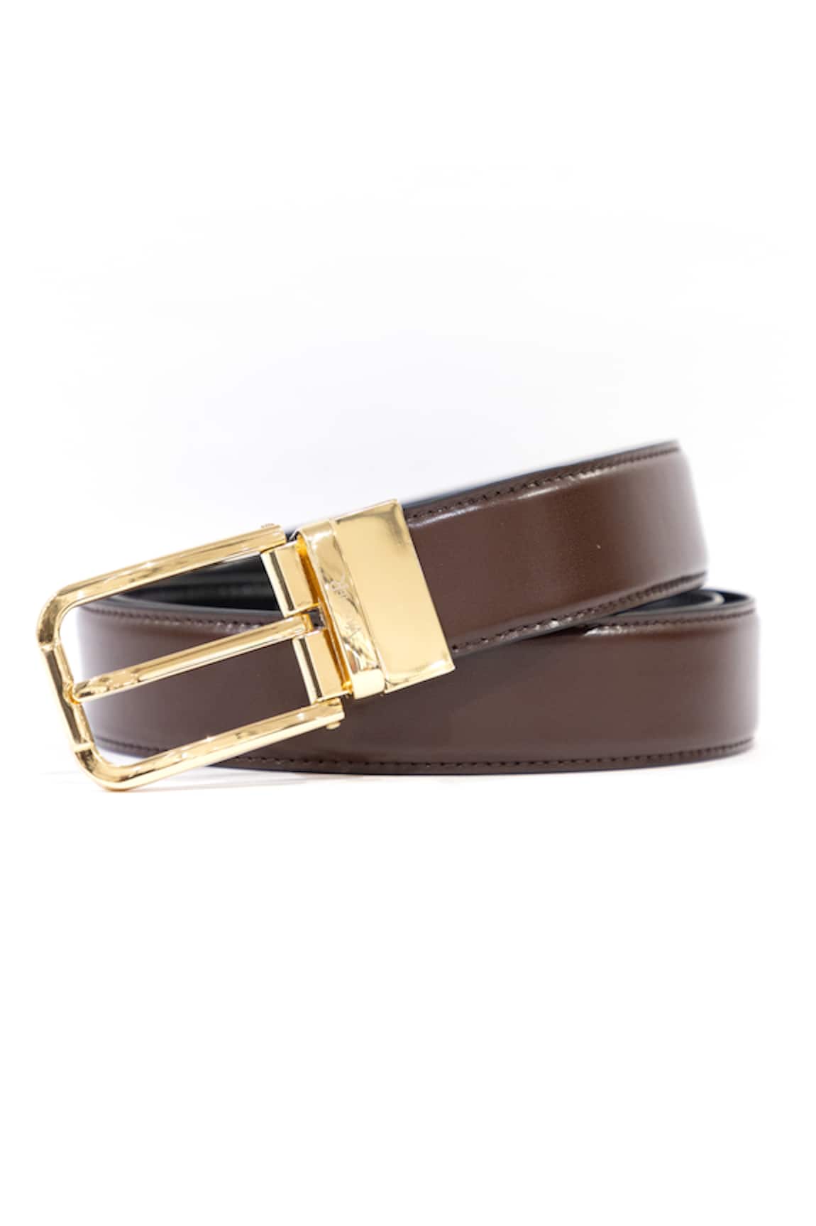 Vantier Reversible Leather Buckled Belt