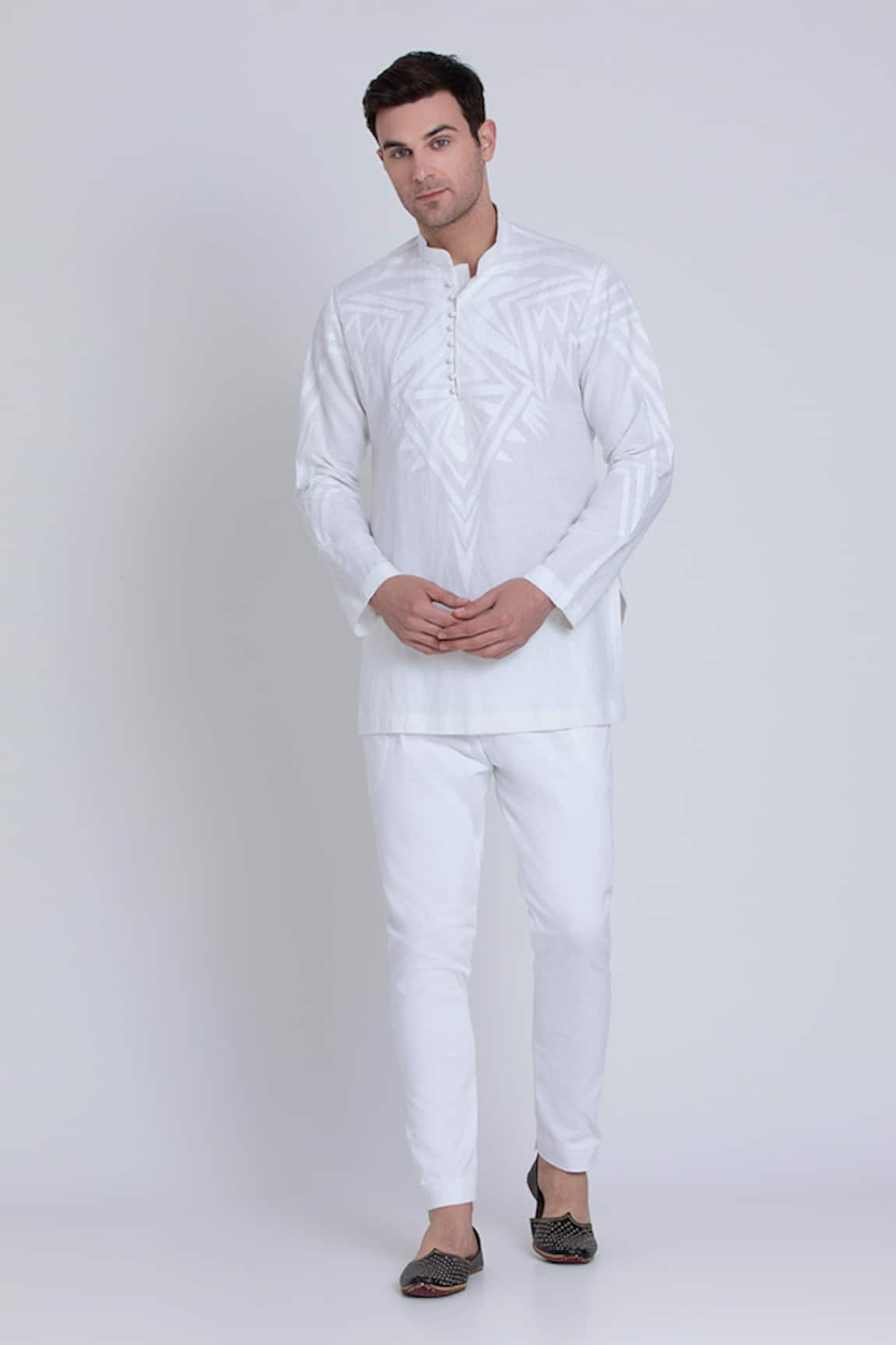 Arun verma Cotton Satin Embroidered Shirt