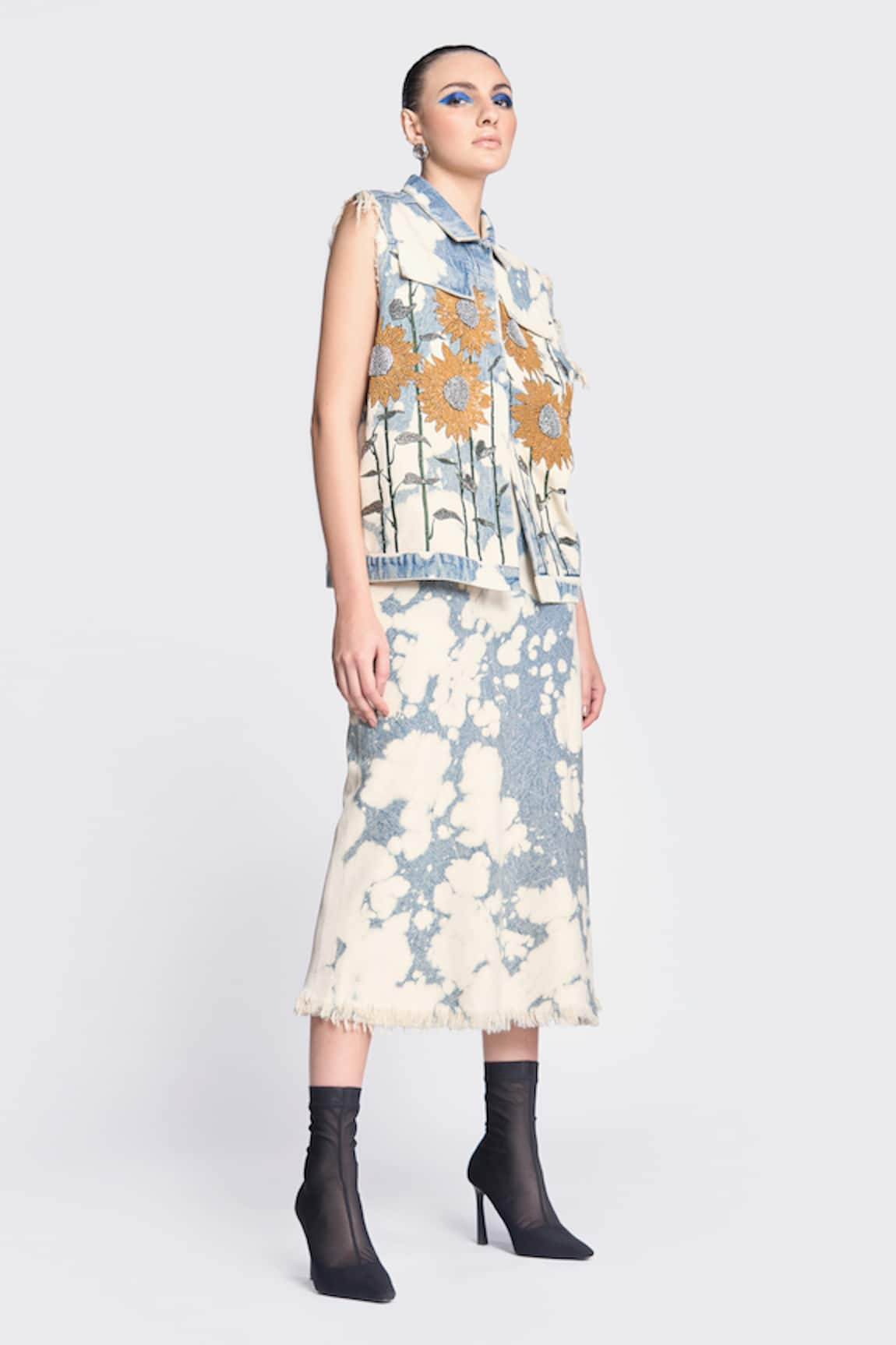 Shahin Mannan Denim Pencil Skirt