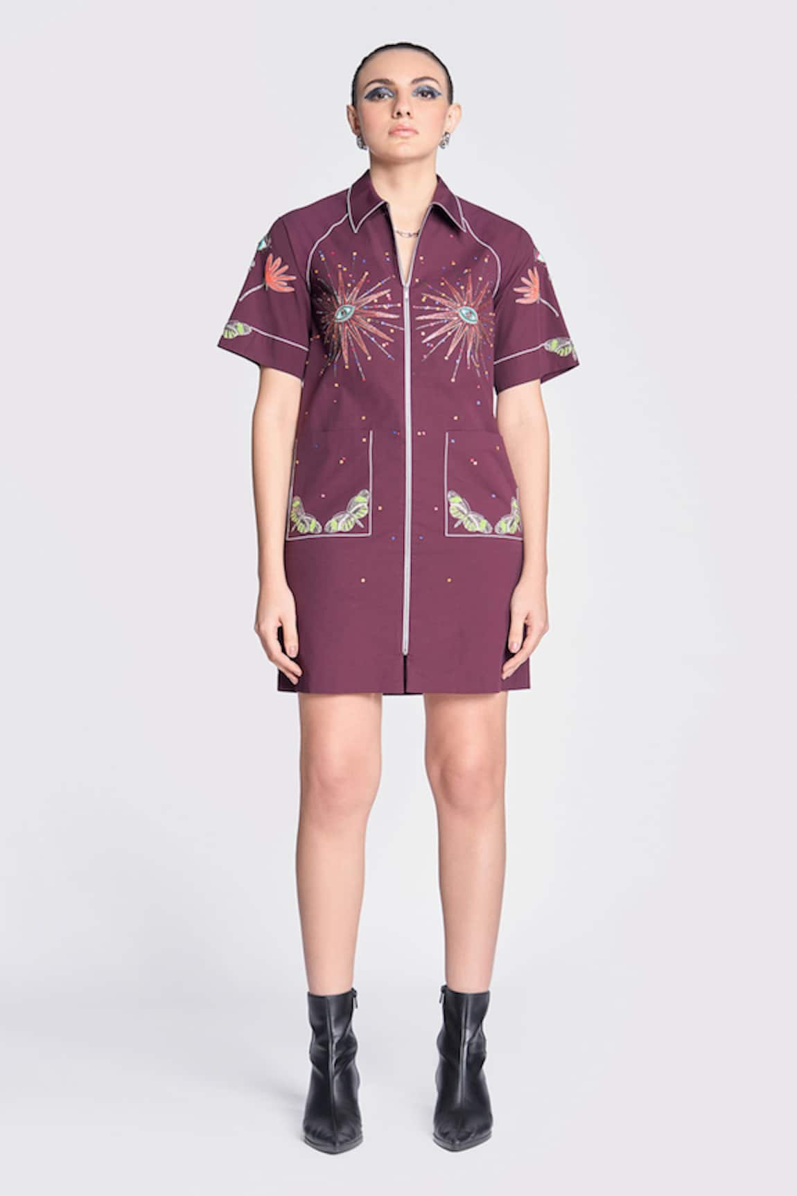 Shahin Mannan I Can Fly Raglan Sleeves Dress