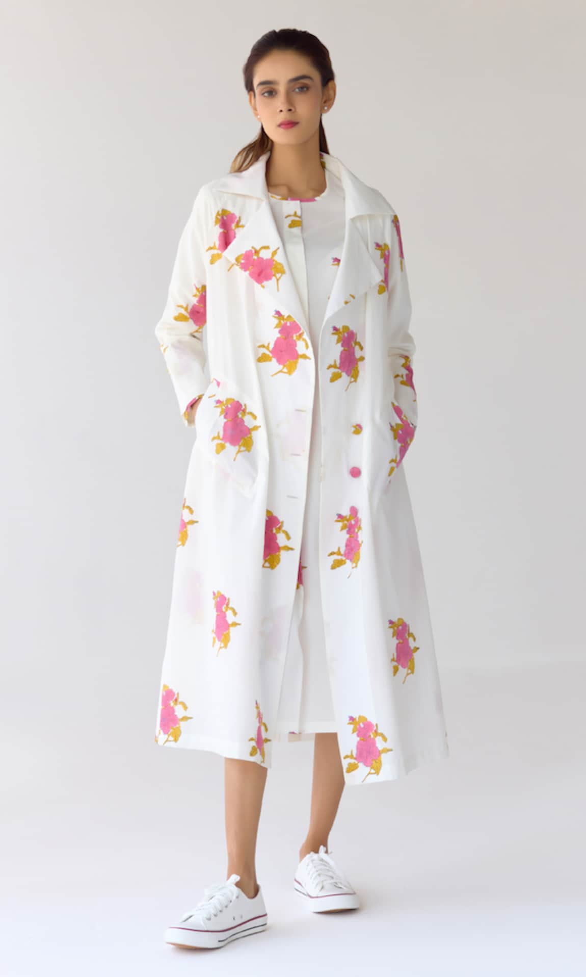 Cotton and Clay Floral Hand Block Print Dress & Jacket